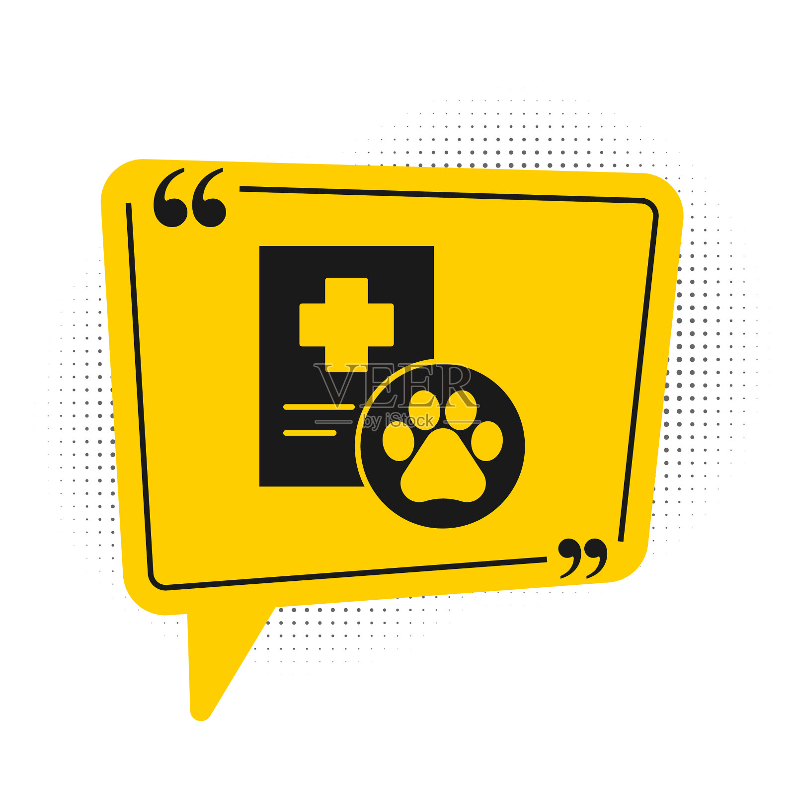 黑色剪贴板与医疗临床记录宠物插画图片素材