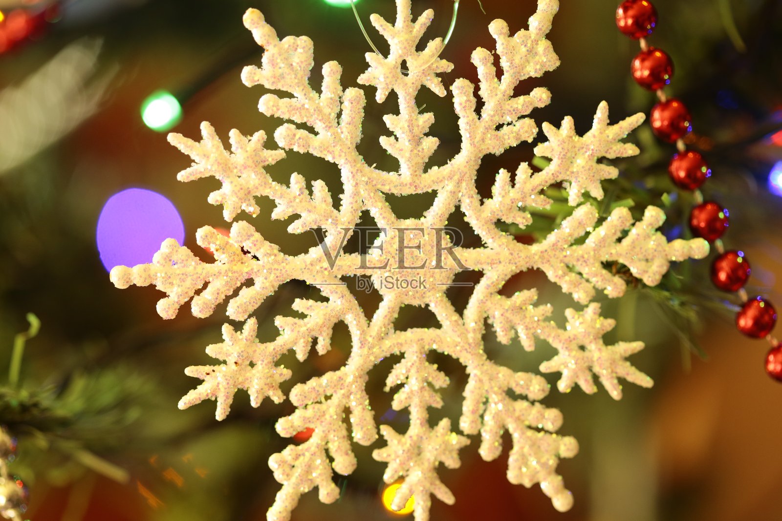 圣诞装饰——雪花照片摄影图片