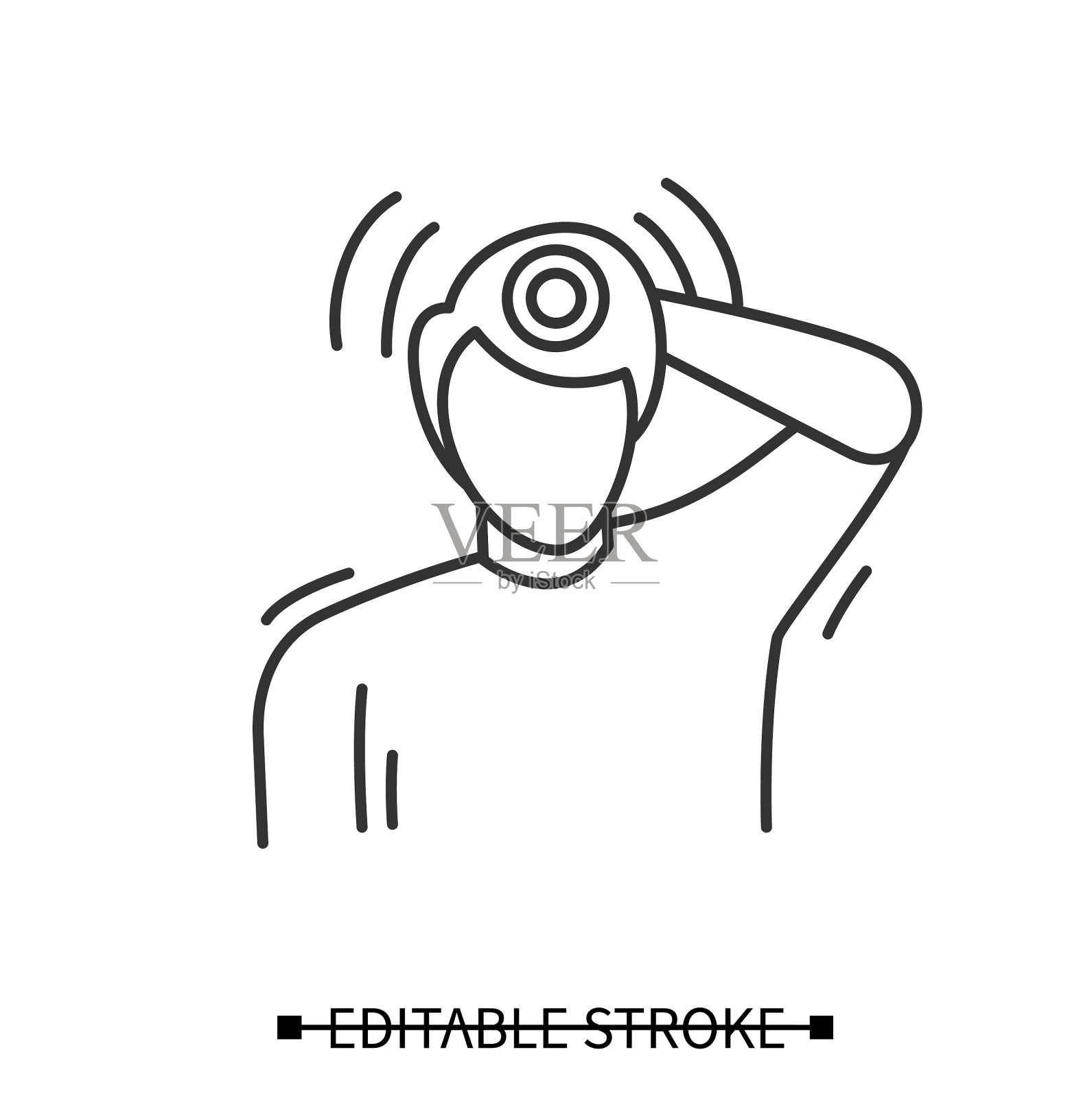 偏头痛图标可编辑设计元素图片