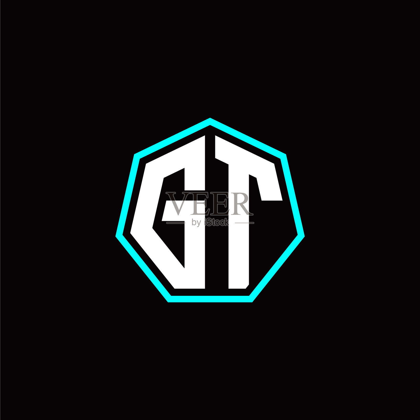 G t首字母现代多边形标志模板插画图片素材