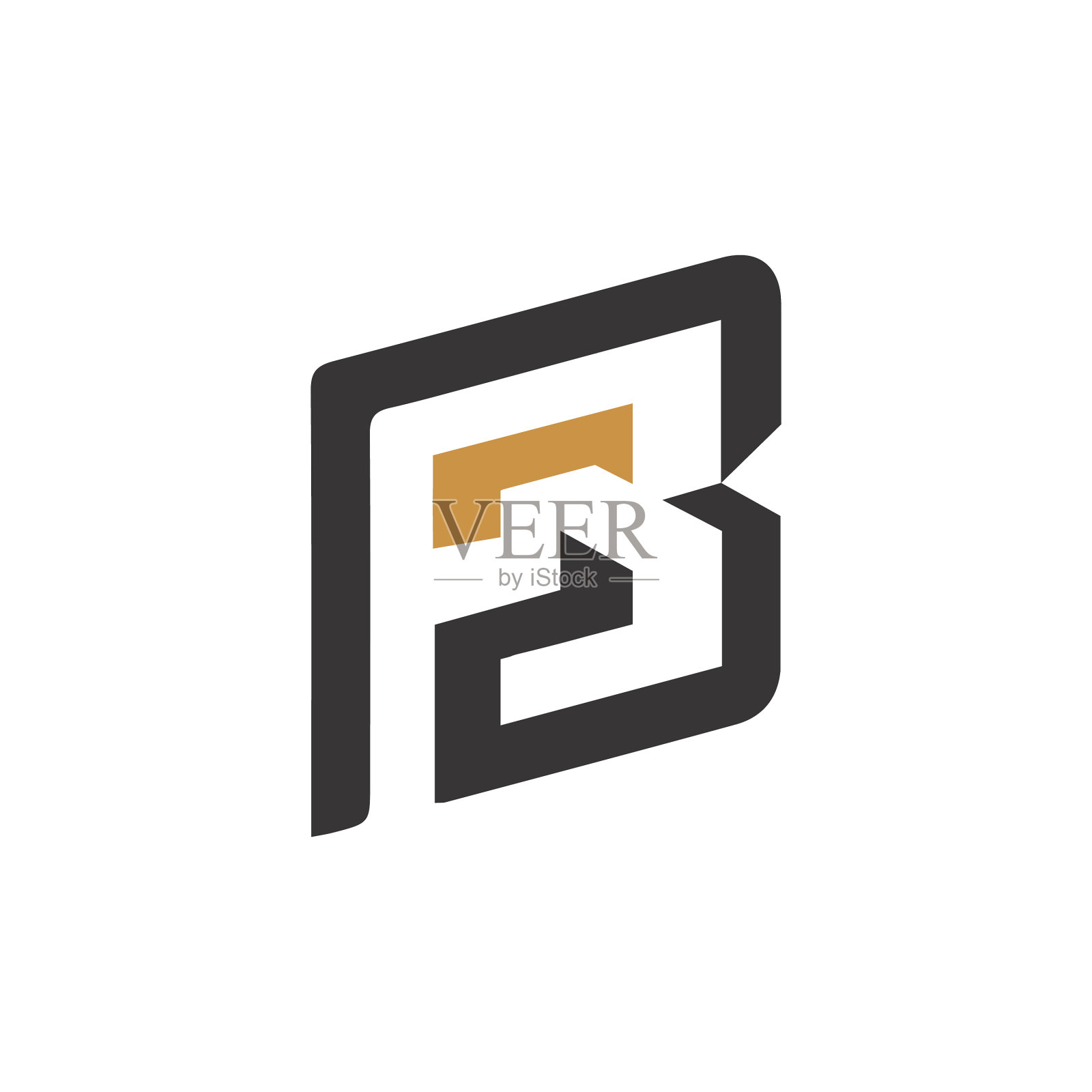 首字母bf标志或fb标志设计图标素材