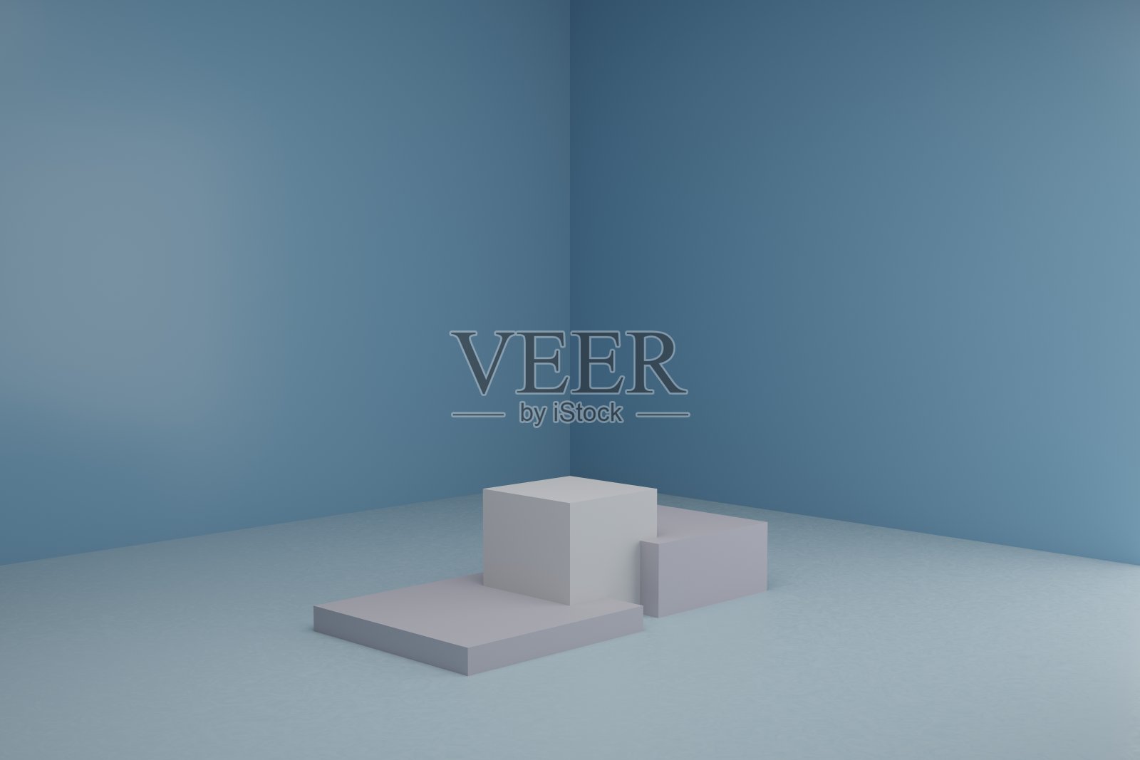 在平静柔和的颜色与广场讲台的3d建模场景。空白展示模型与简单的几何元素。化妆品产品展示的空3d平台照片摄影图片