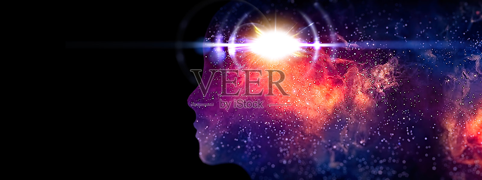 抽象的人物轮廓与科学技术的概念照片摄影图片