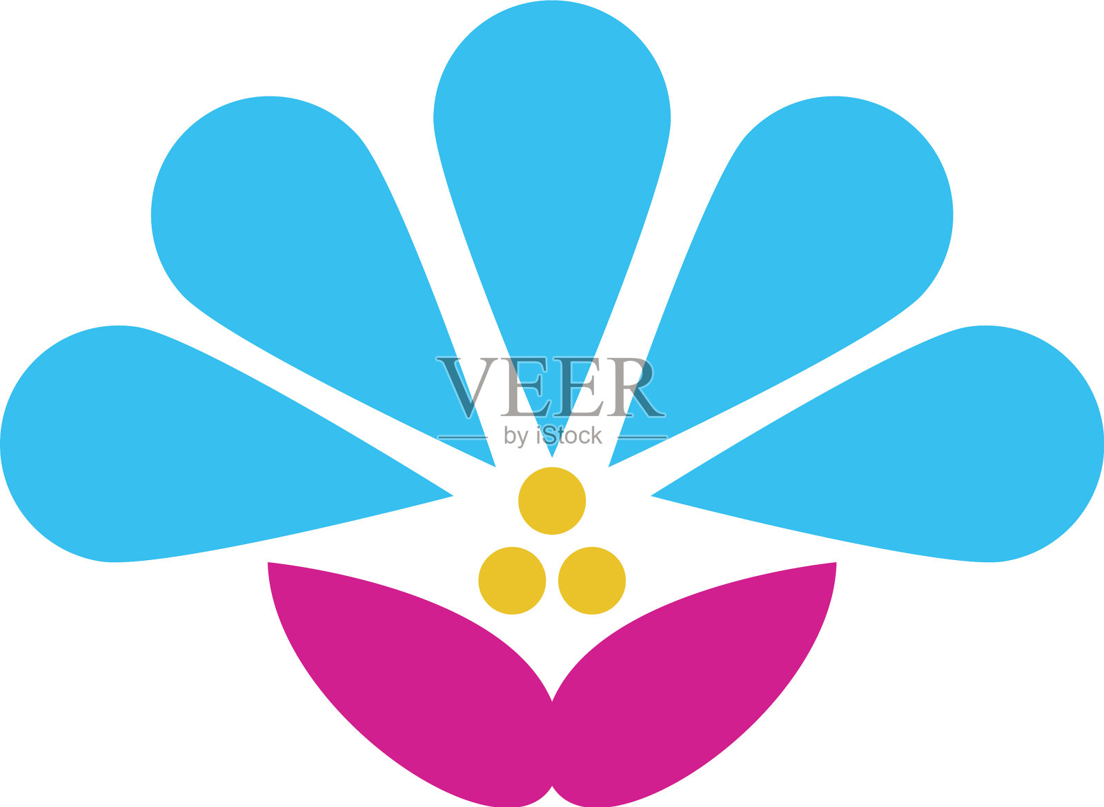 美丽的花园平面风格图标插画图片素材