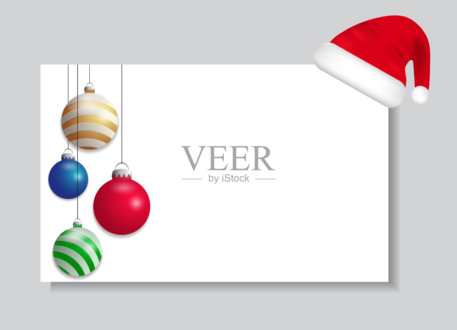 纸与圣诞帽和五颜六色的圣诞插画图片素材