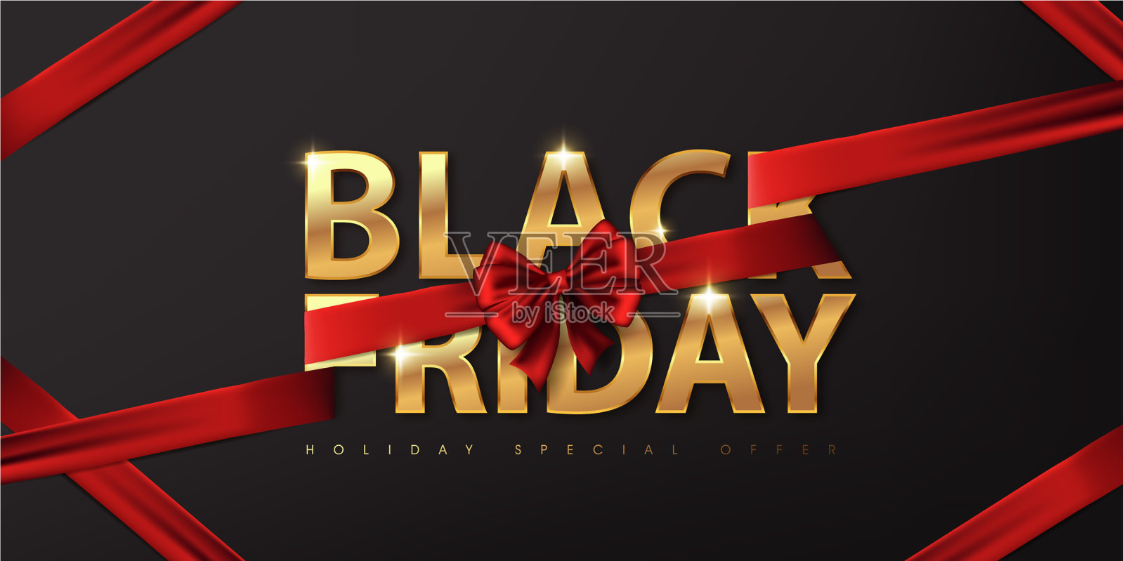 黑色星期五书法上的金色暗色插画图片素材