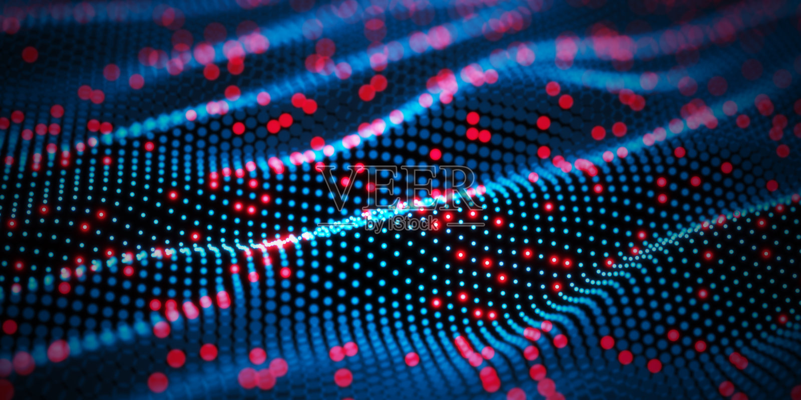 未来数字区块链背景。抽象连接技术与数字网络。大数据和通信技术的3d插图。照片摄影图片