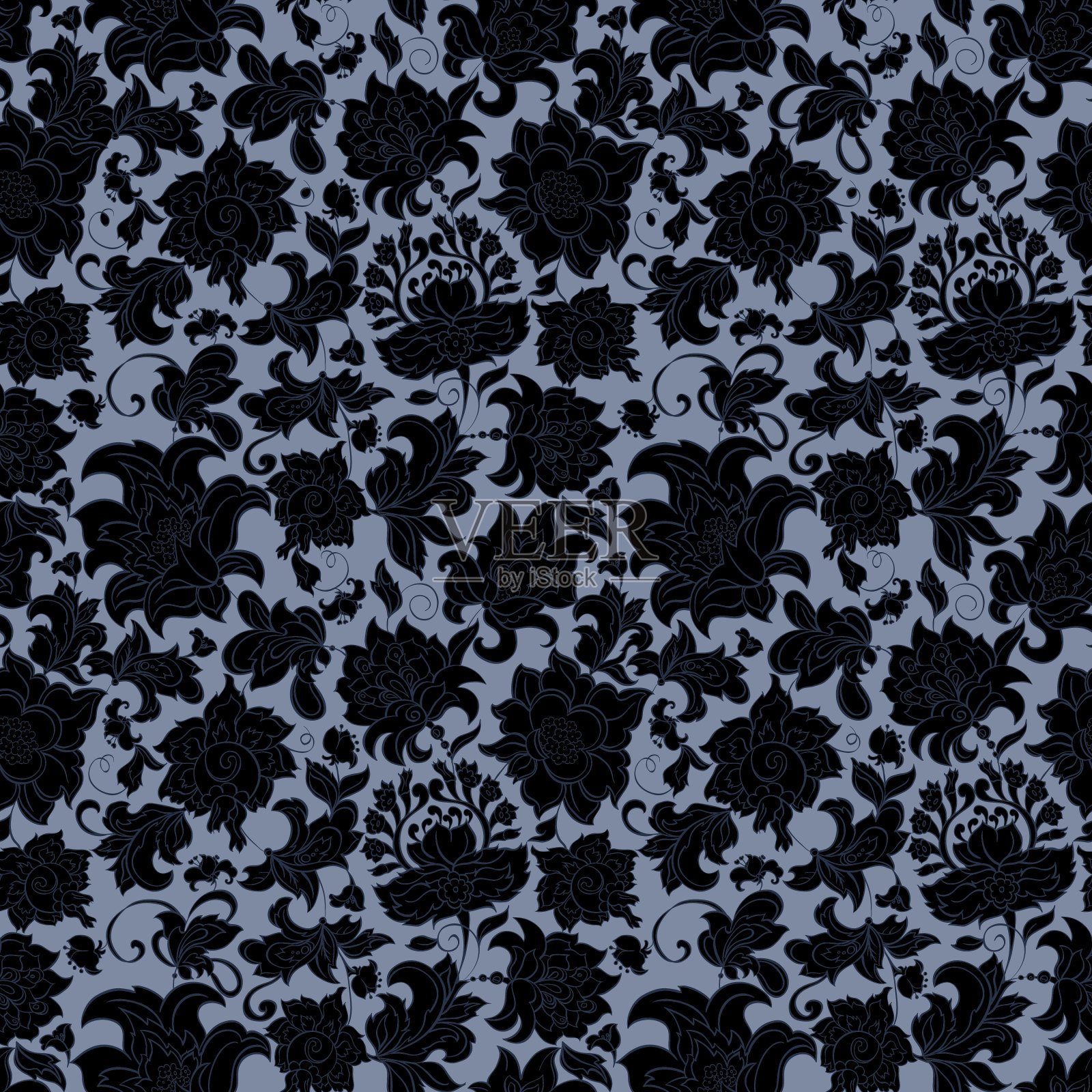 民族花卉无缝矢量图案插画图片素材