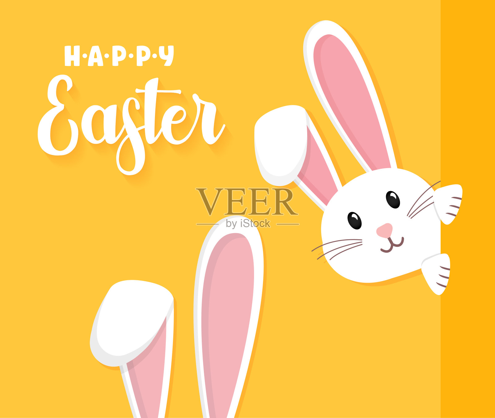 复活节兔子，复活节兔子。矢量插图。插画图片素材