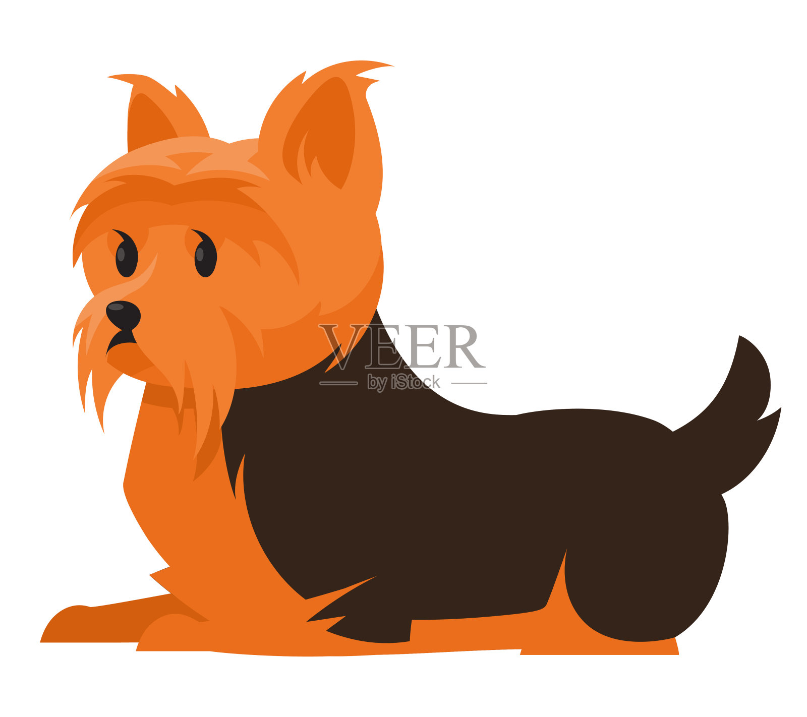 躺在约克郡犬。插画图片素材