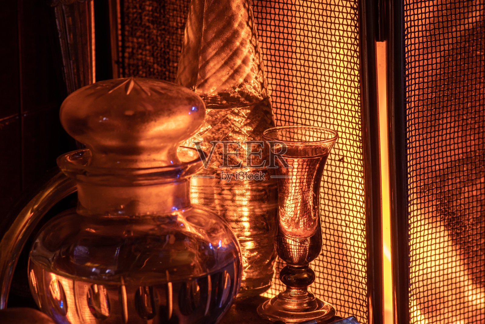 壁炉网格反射照片摄影图片