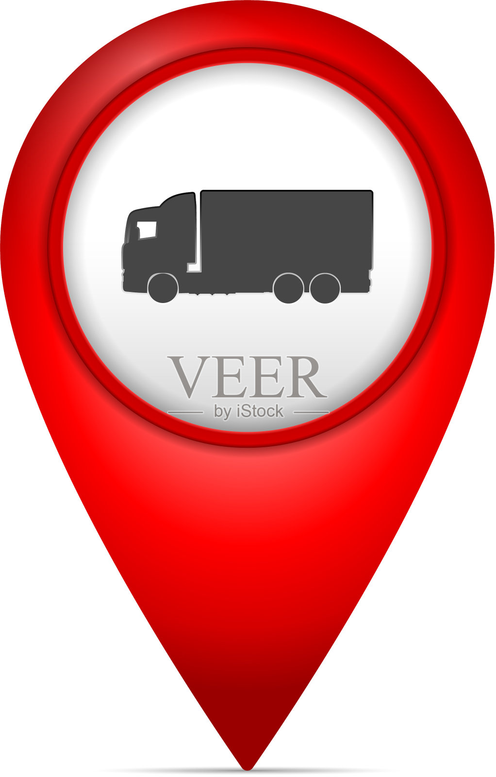 带有卡车标志的地图标记插画图片素材