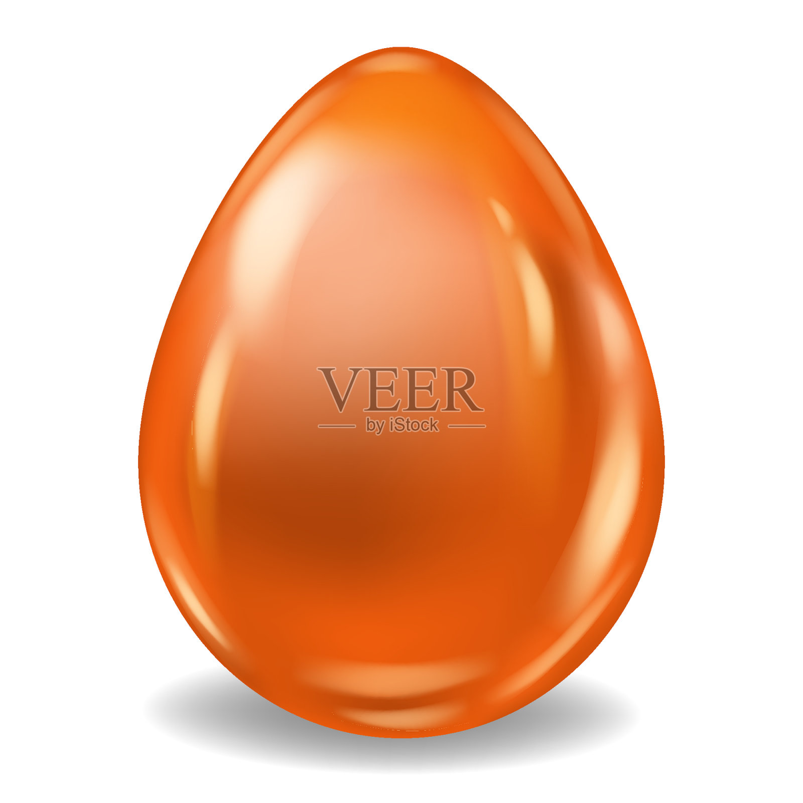 橙色逼真的复活节蛋颜色光滑。矢量图插画图片素材
