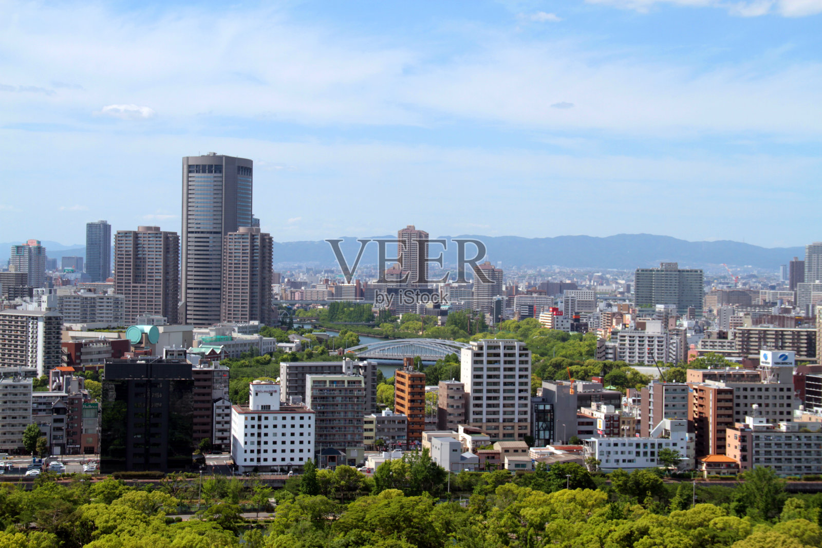 大阪和蓝色照片摄影图片