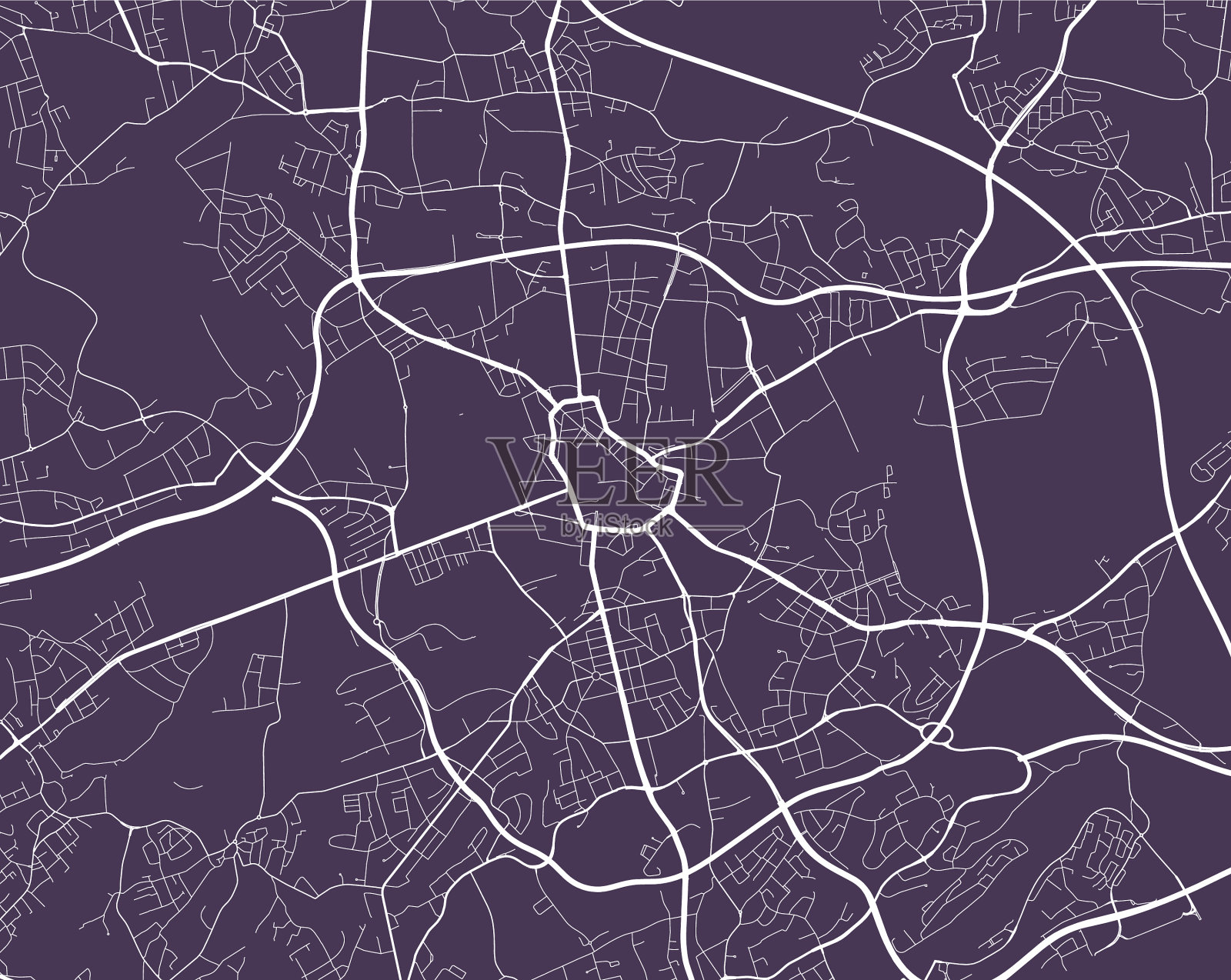 波鸿市地图详细线印地图插画图片素材