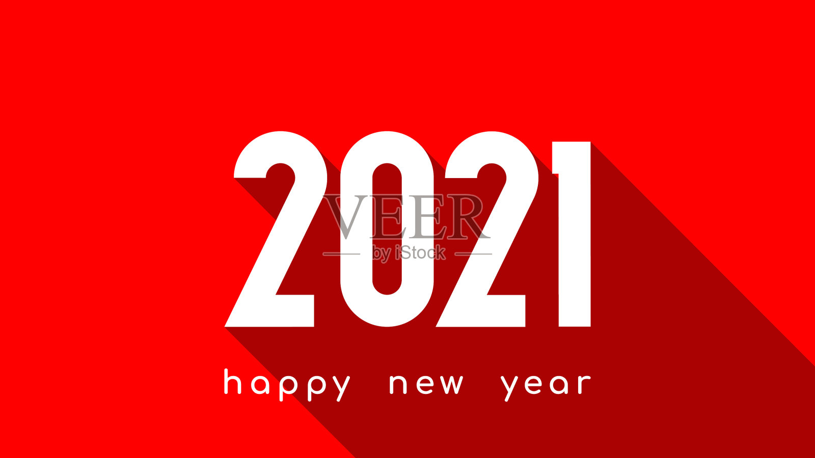 简单扁平独特的2021年新年设计2021年插画图片素材