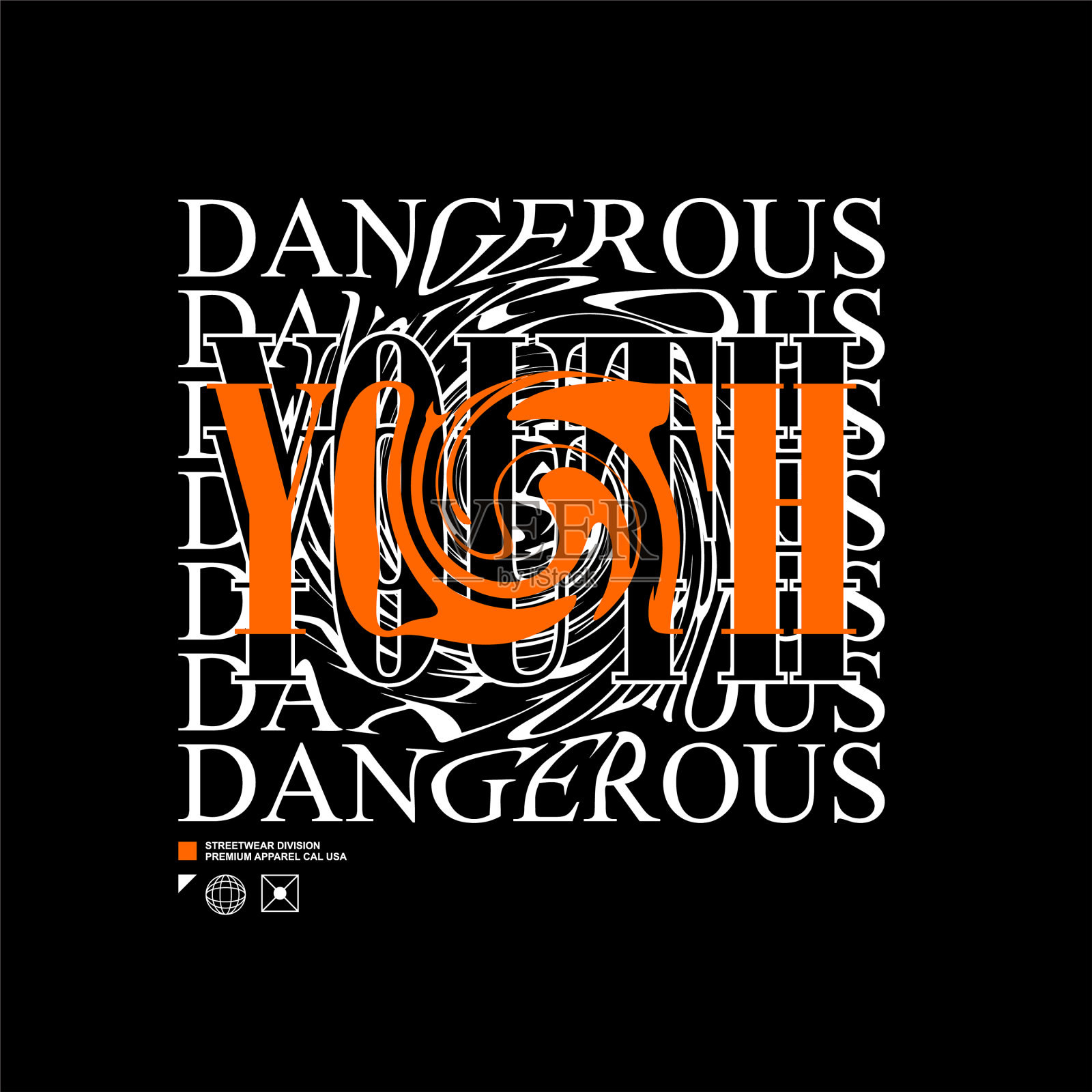 危险的青春简单的复古时尚插画图片素材