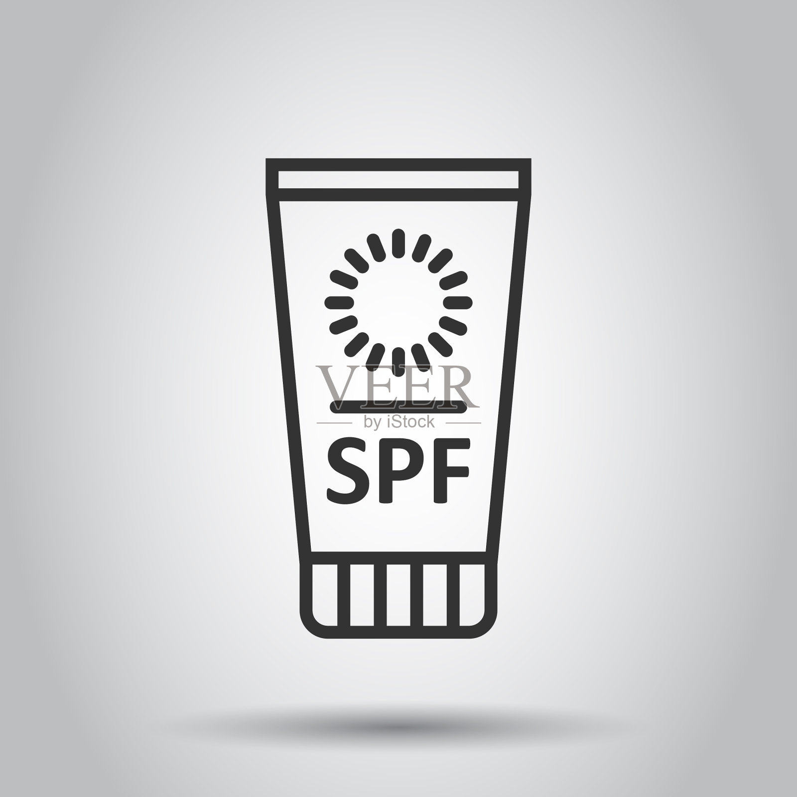 防晒图标在平坦风格的防晒霜插画图片素材