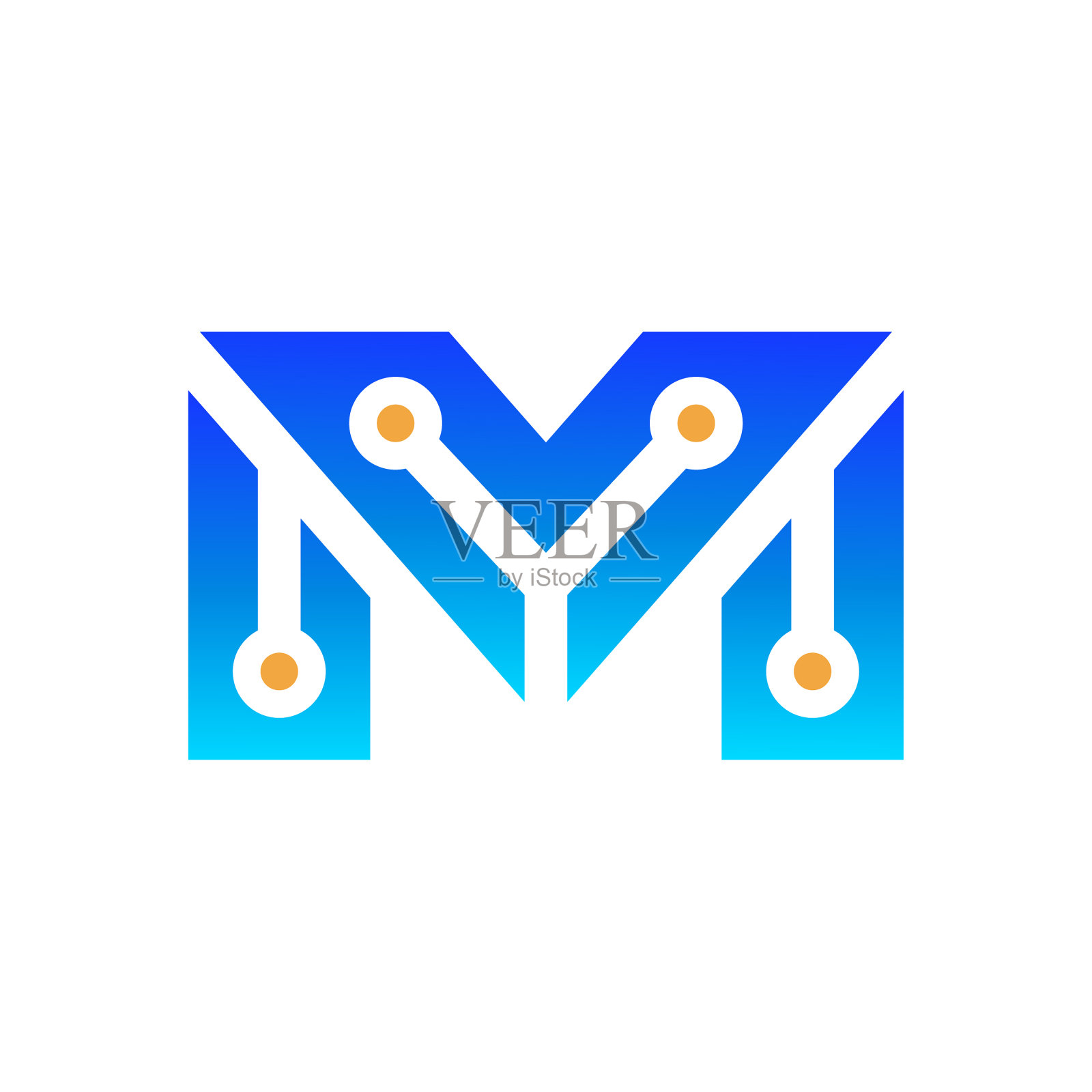 字母m科技标志插画图片素材