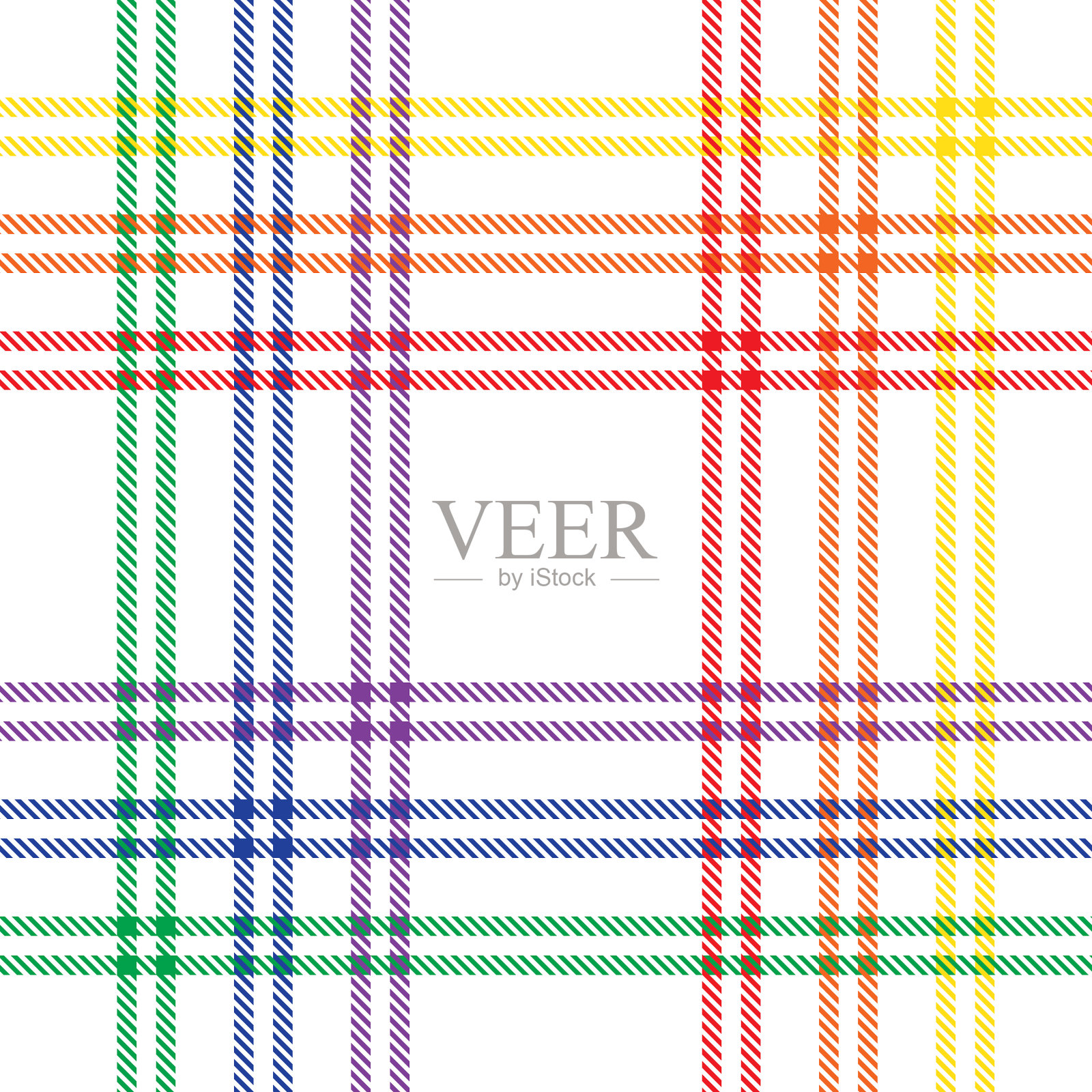 彩虹峡谷格子纹理无缝图案插画图片素材