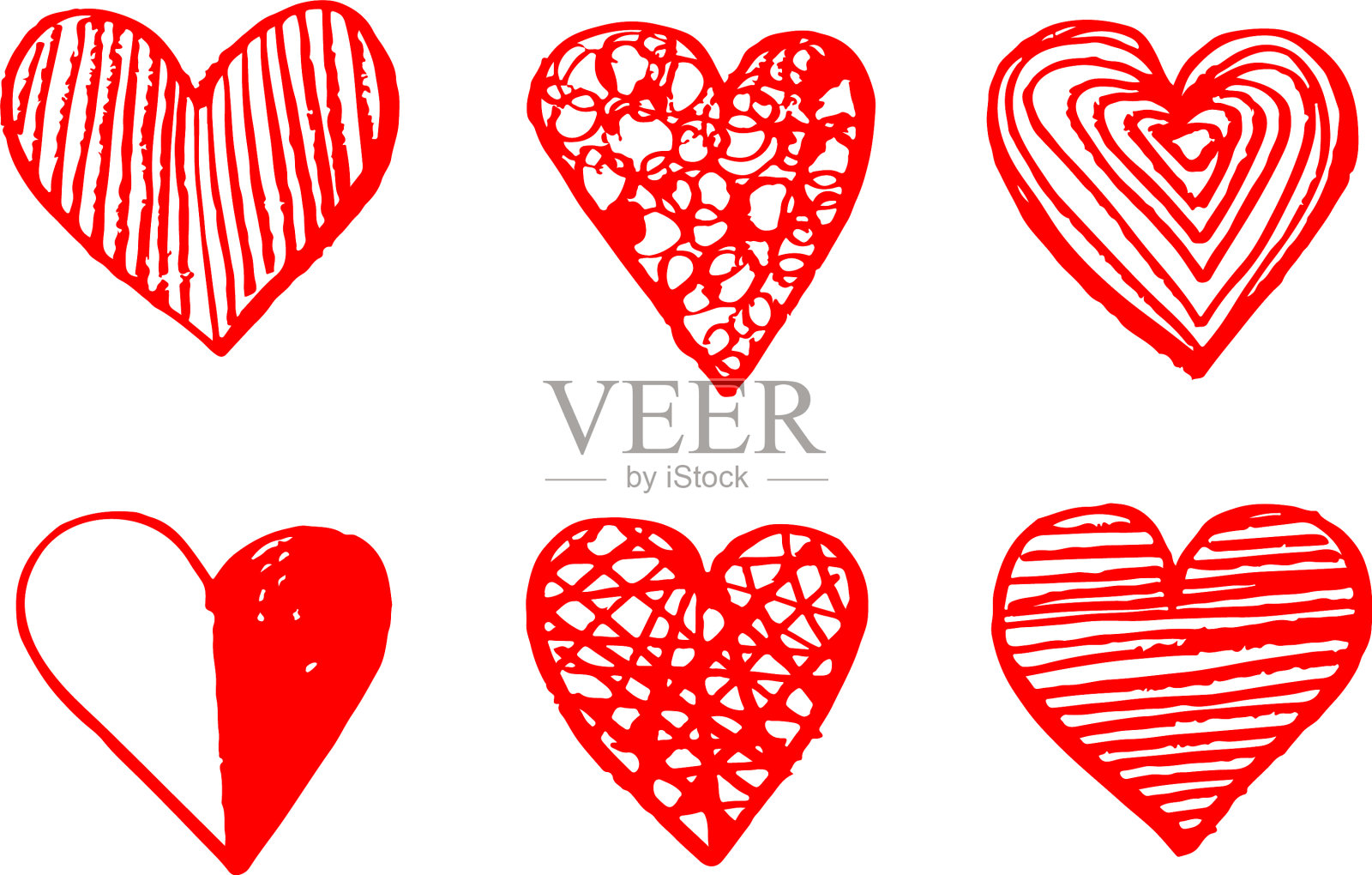 手绘心形图标符号插画图片素材