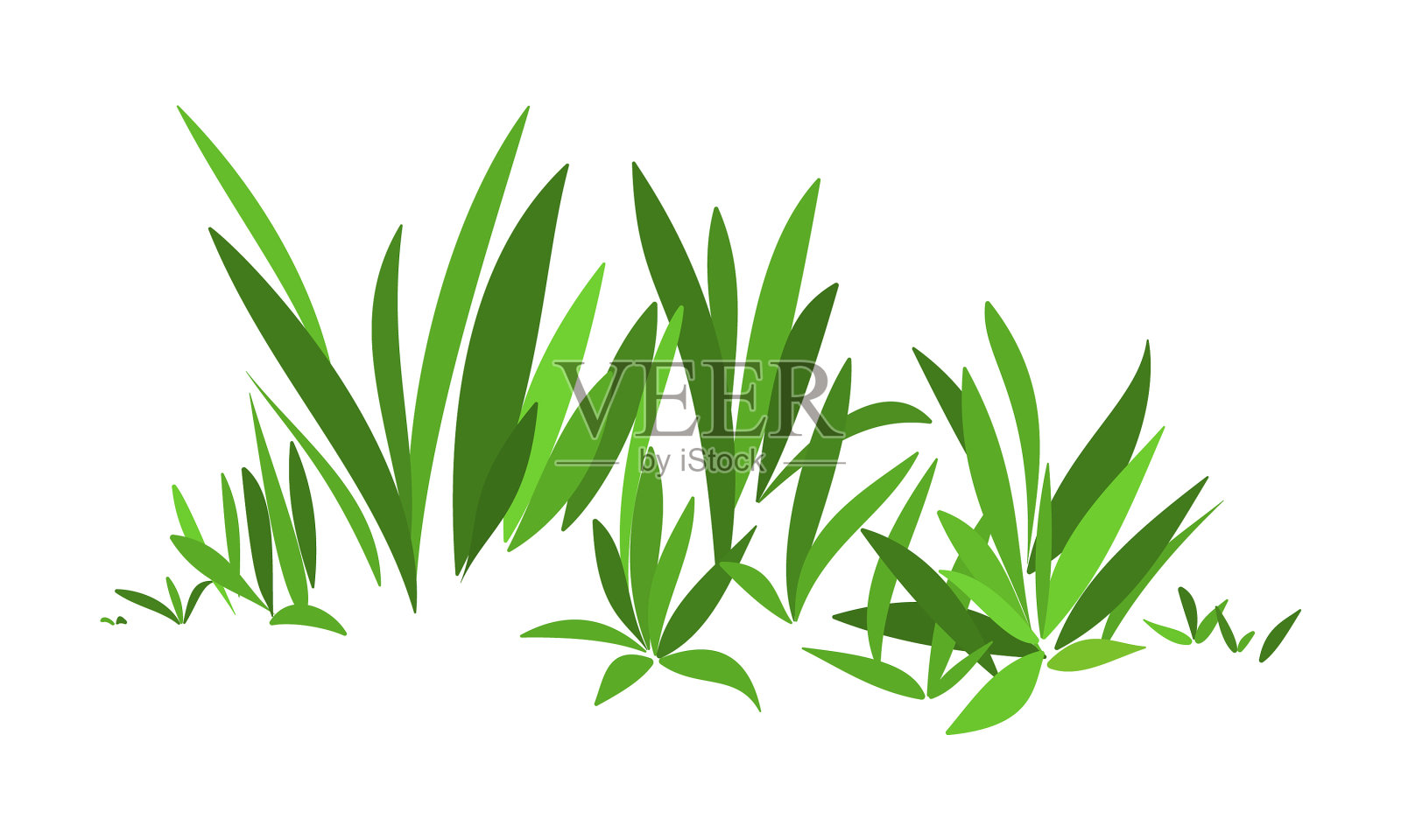 简单风格化的绿草设计元素图片