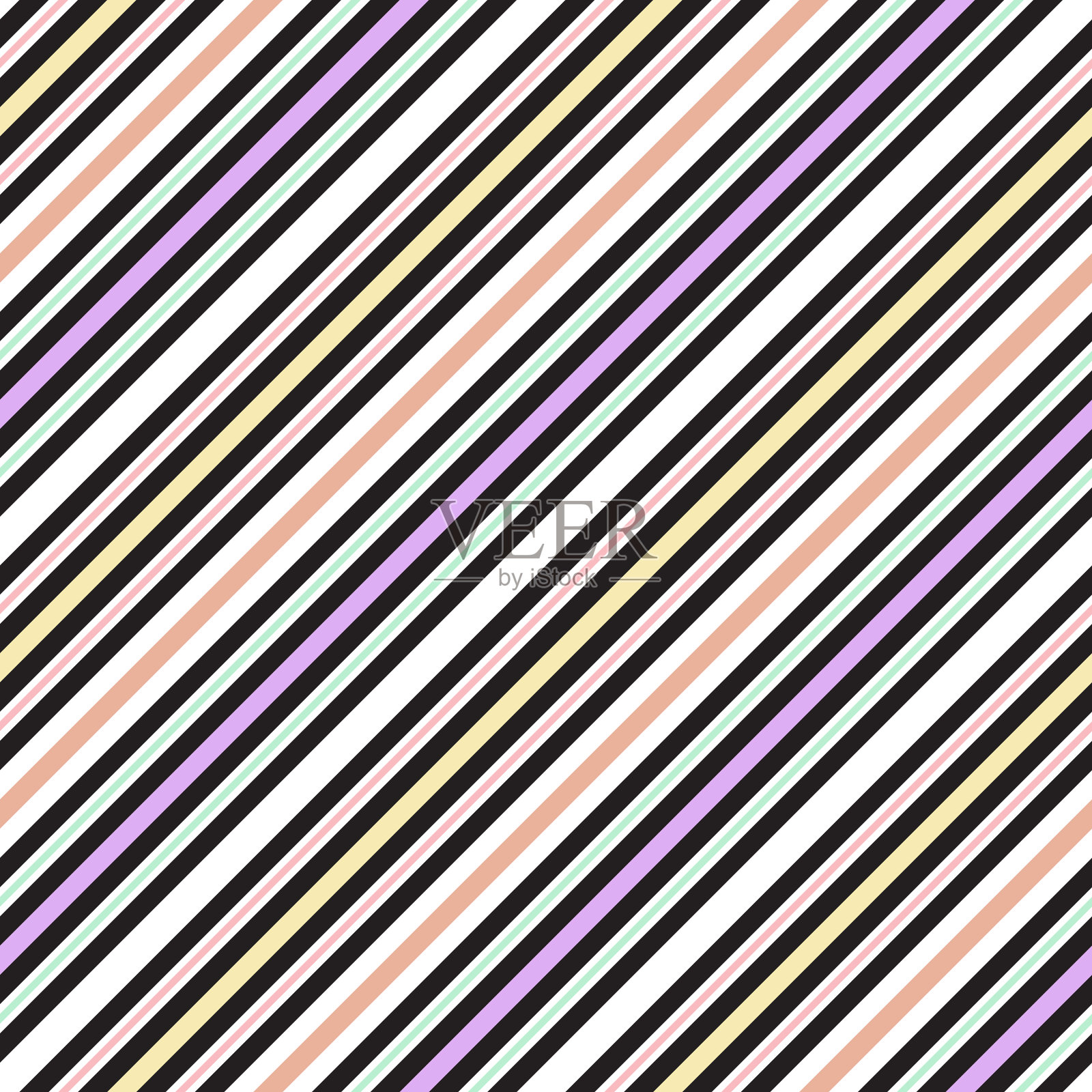 彩虹条纹无缝图案背景中插画图片素材