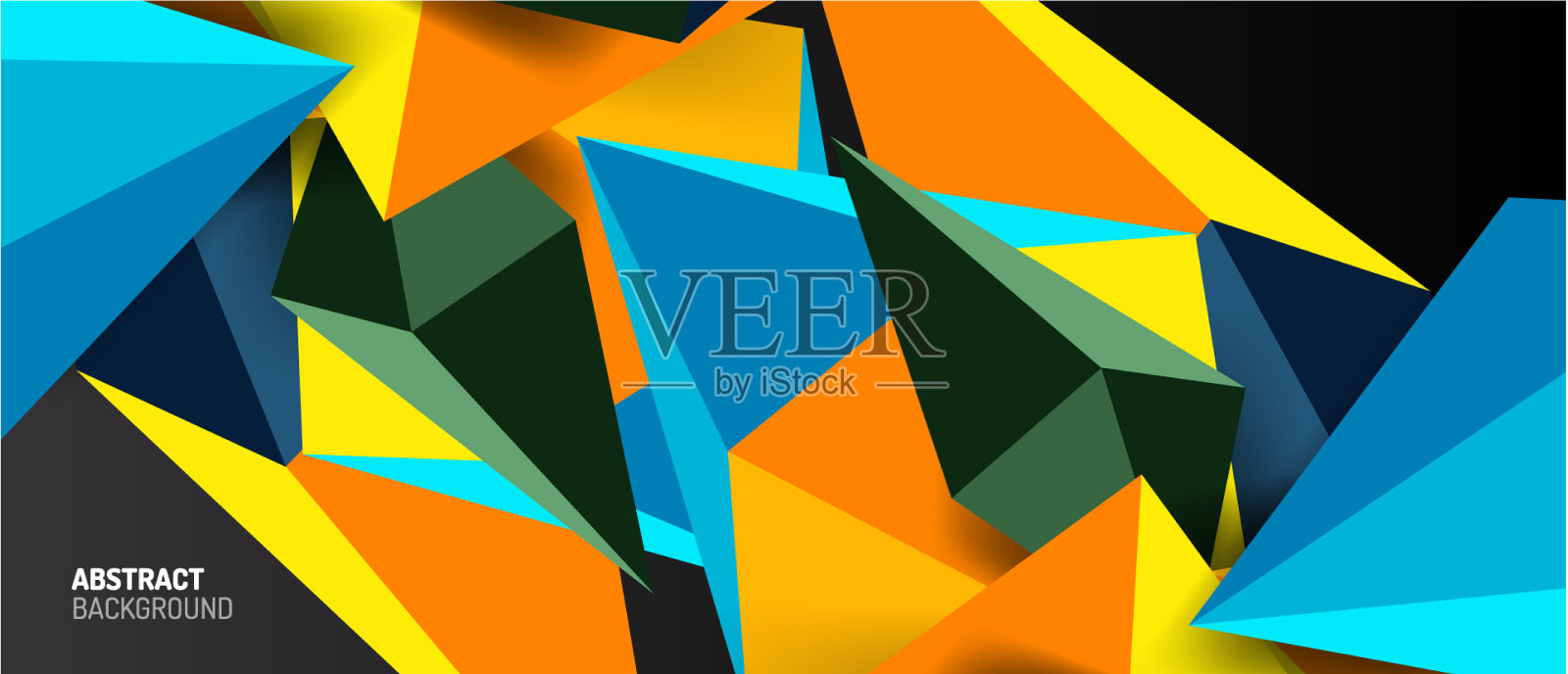 三维低聚抽象形状背景插画图片素材