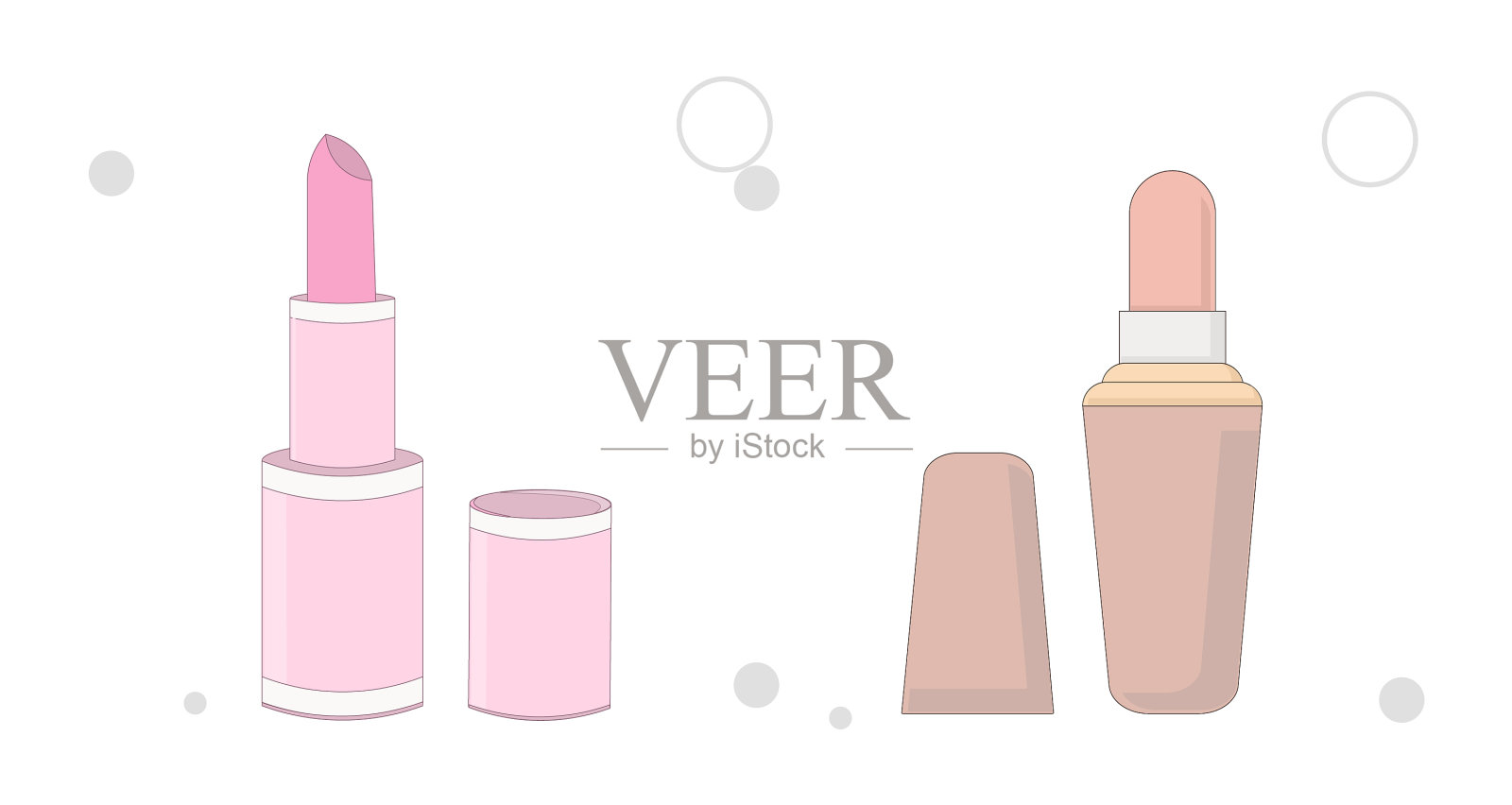 口红平涂在白色背景上插画图片素材