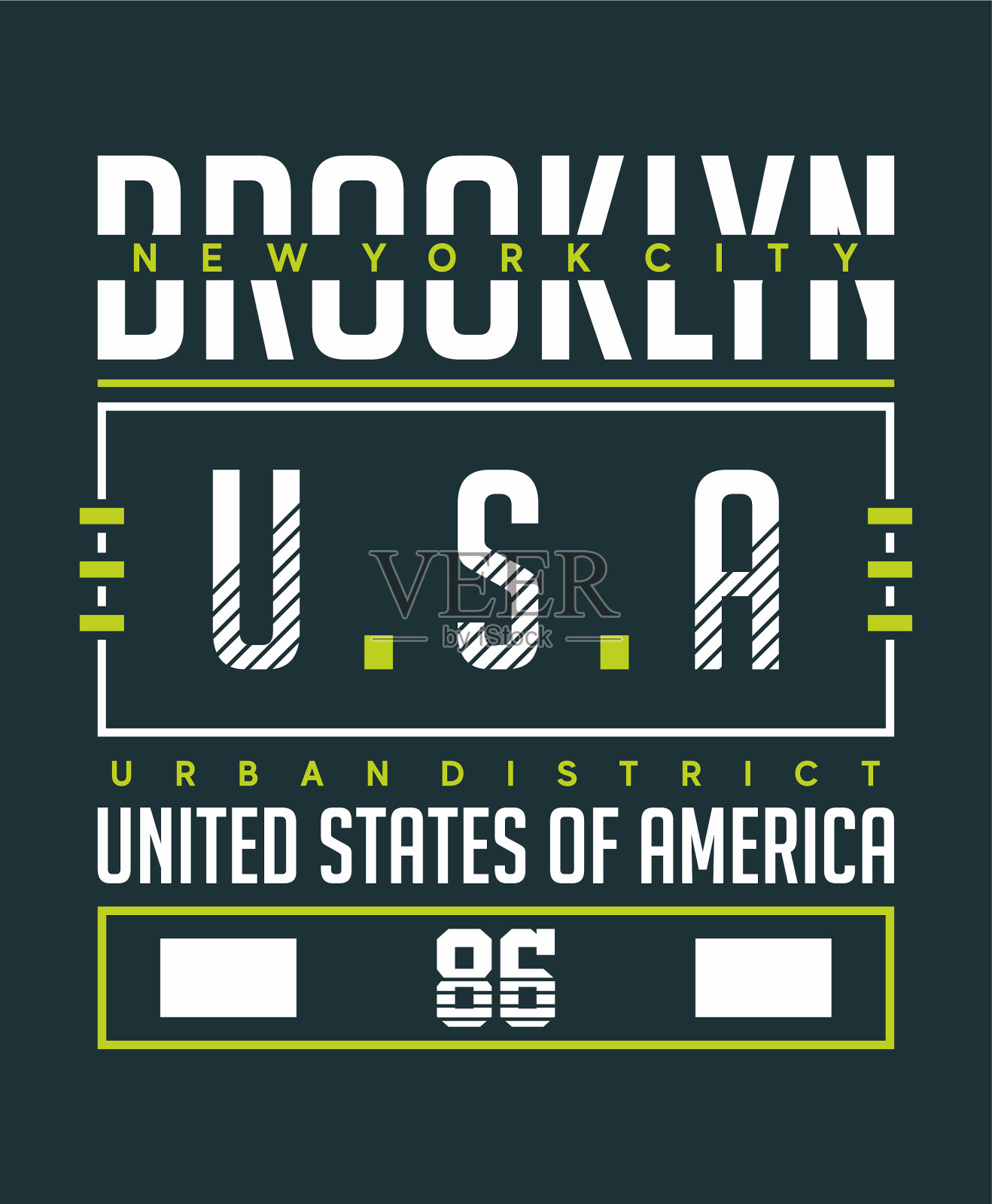 布鲁克利美国排版印刷t恤插画图片素材