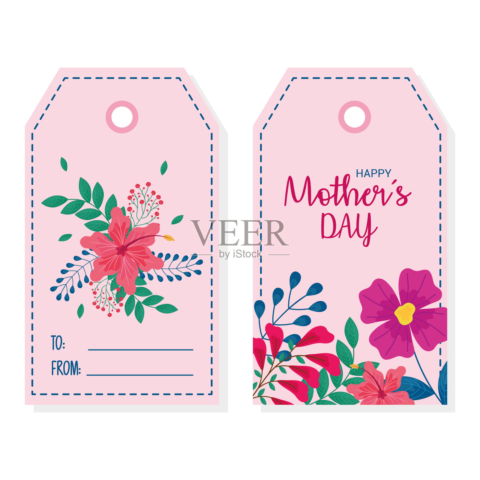 母亲节标签插画图片素材