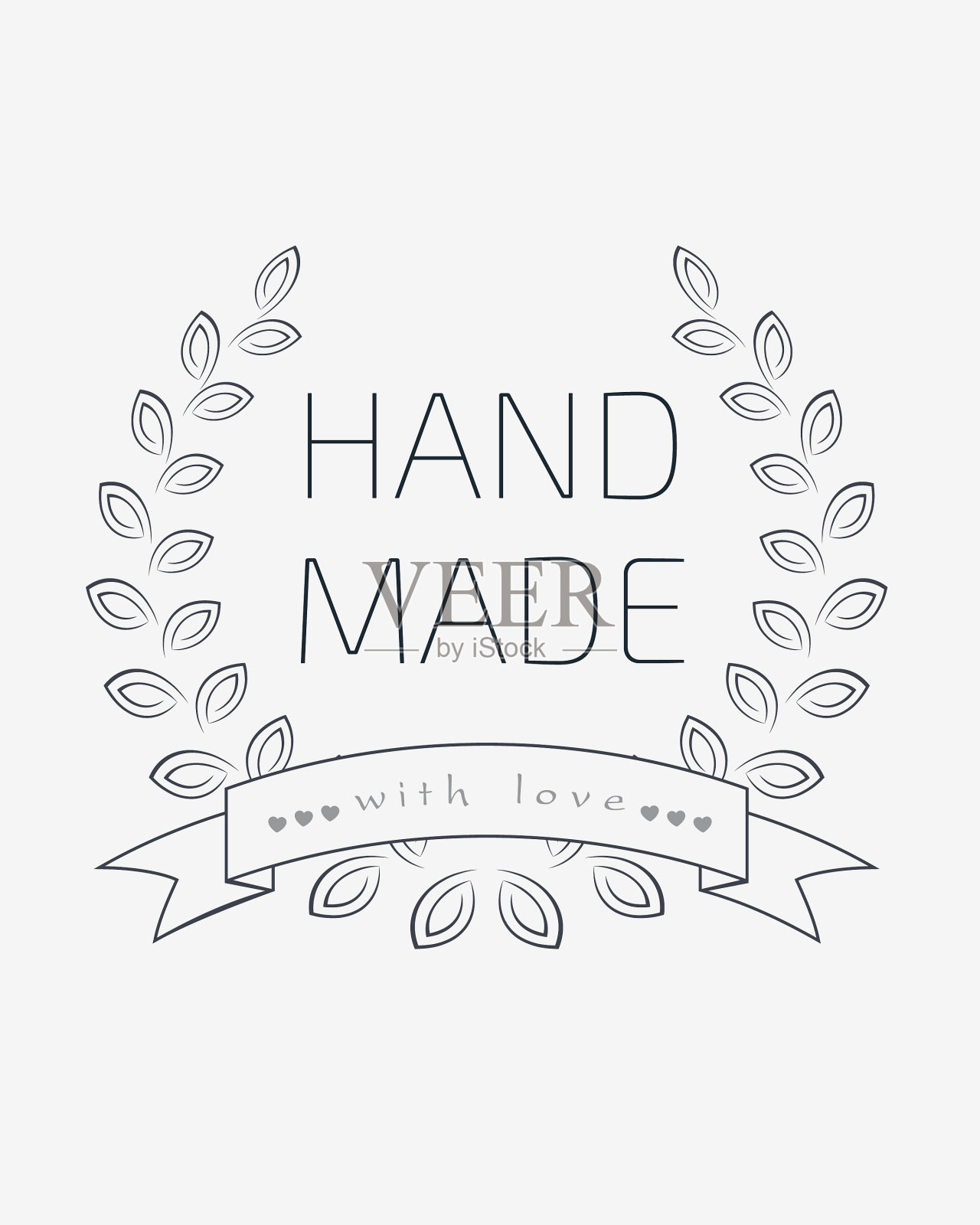 手工书写的标签或徽章插画图片素材