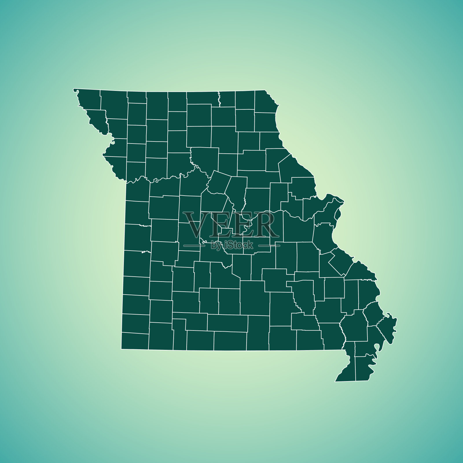 密苏里州地图插画图片素材