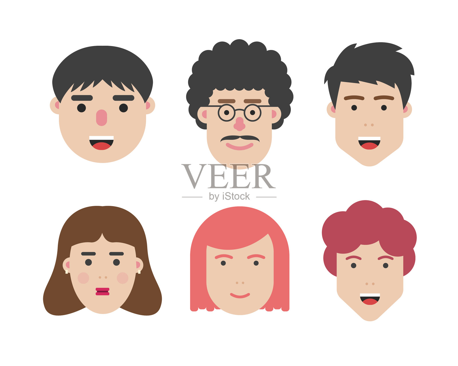 设定人物平面设计ico插画图片素材