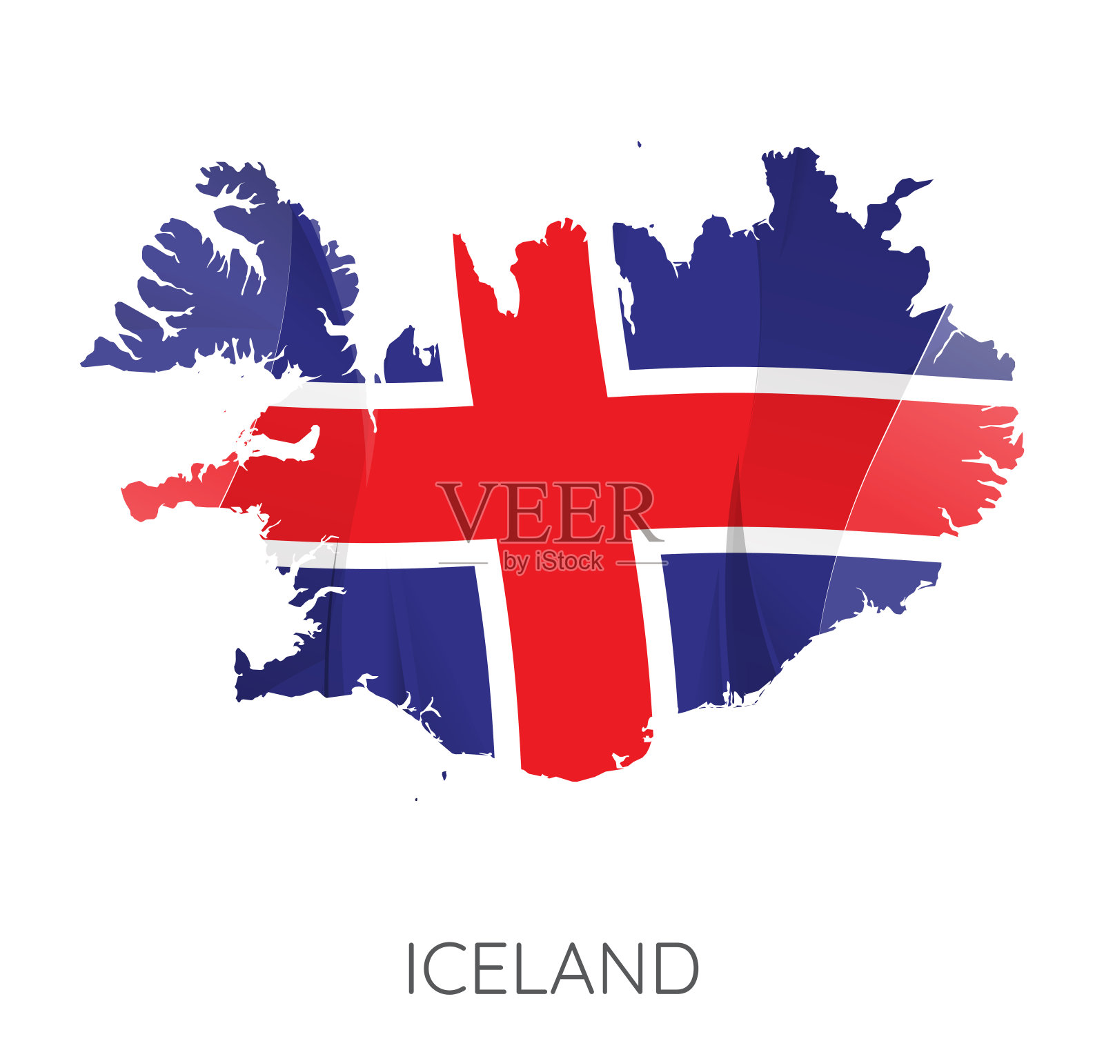 冰岛的地图插画图片素材