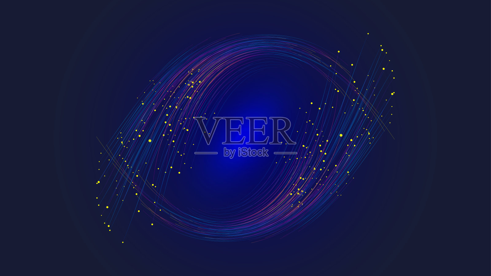 动态点线粒子构成对称波束互联网技术的背景插画图片素材