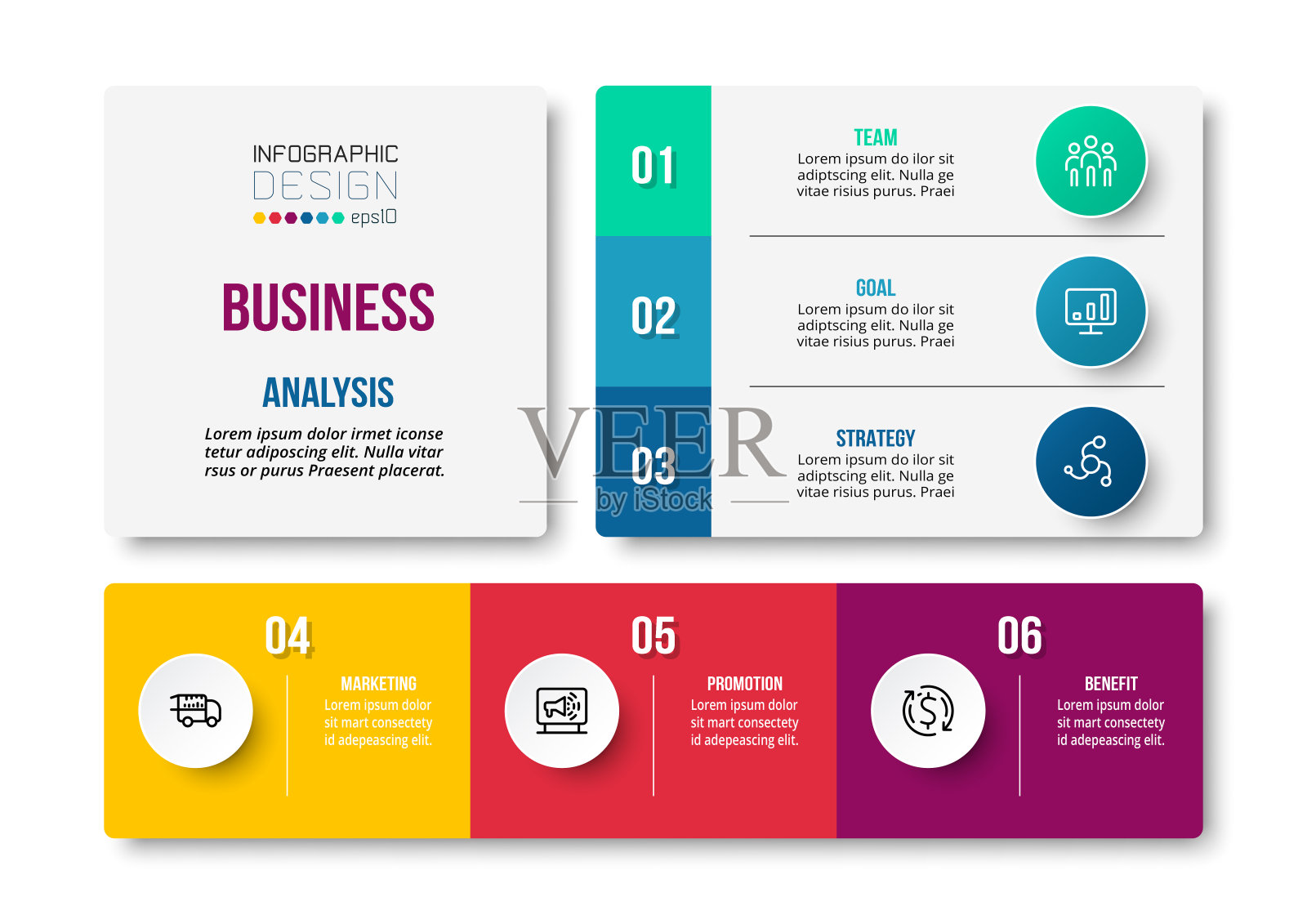 带选项的业务概念信息图表模板。设计模板素材