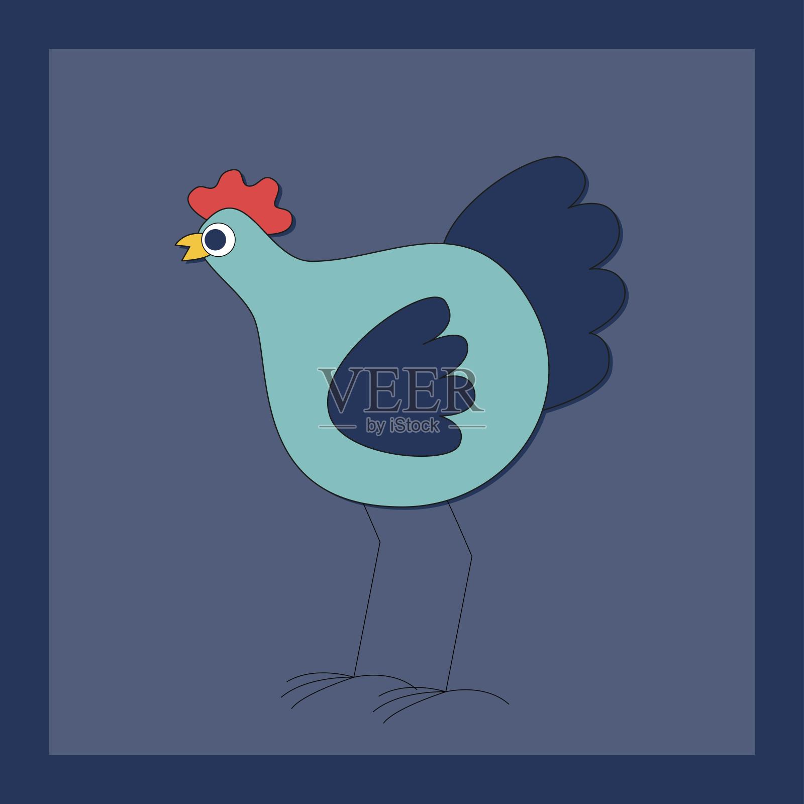 复活节卡通小鸡在春天插画图片素材