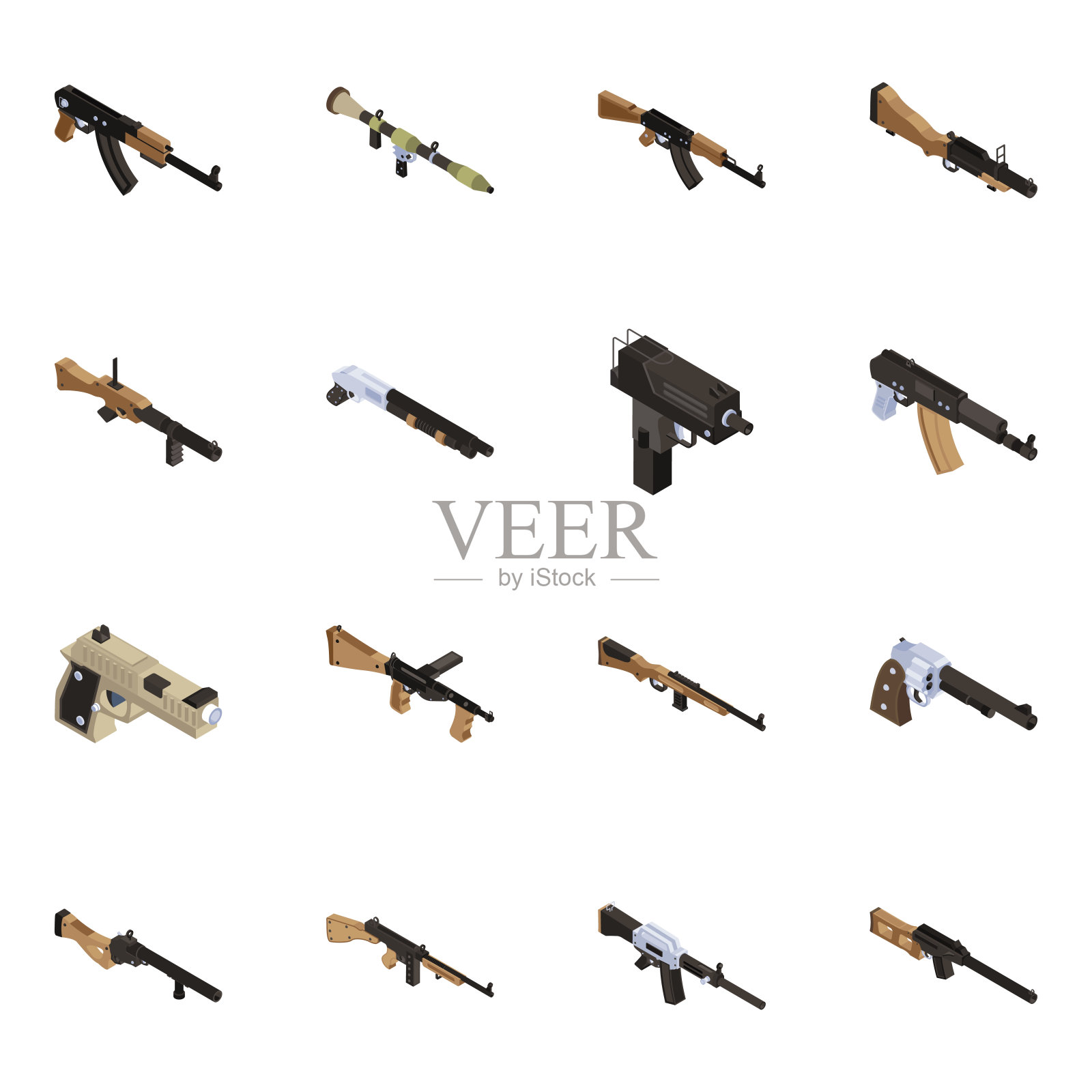 包枪等距图标设计元素图片