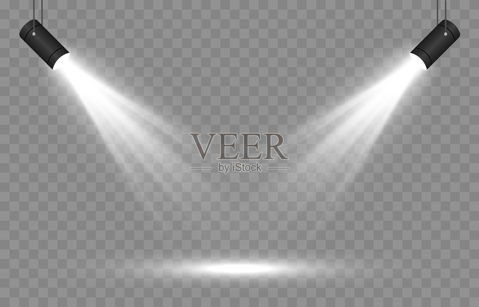 光的向量集。光源，工作室照明，墙壁，png。聚光灯照明，聚光灯PNG。光束，光的效果。设计元素图片