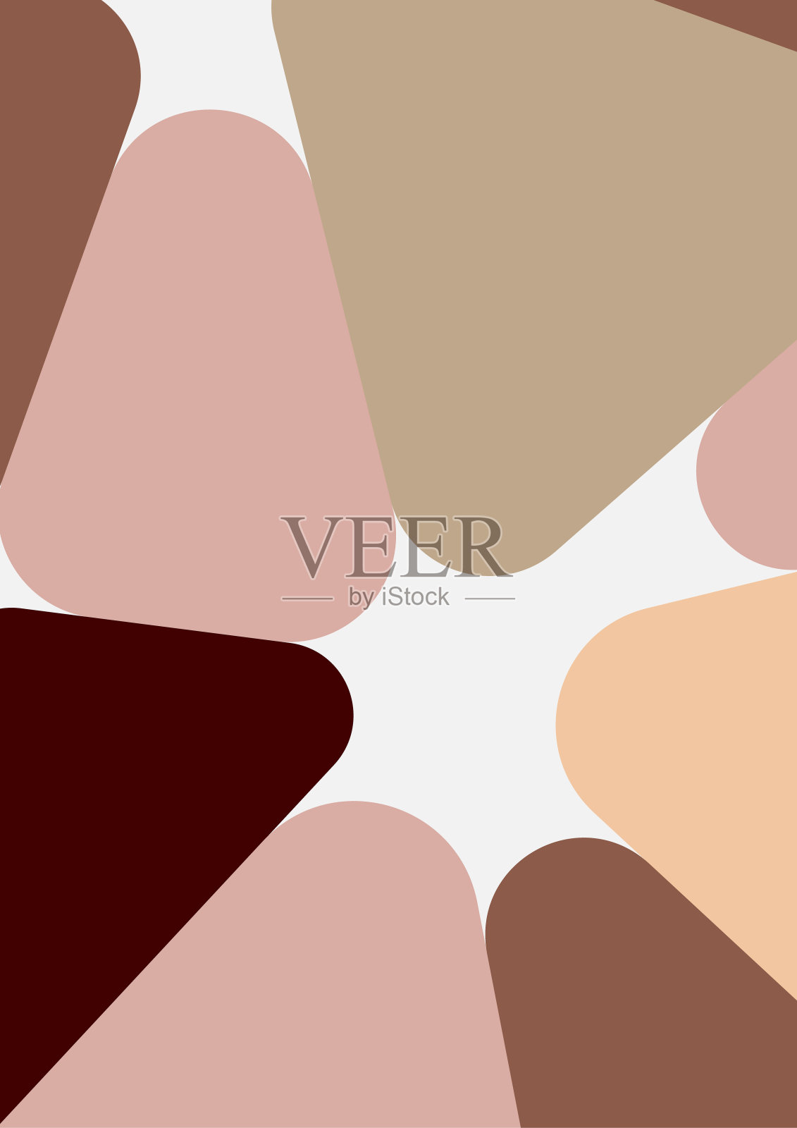 彩色几何背景设计。时髦的抽象构图与圆角三角形。未来的背景。矢量插图的壁纸，横幅，卡片，着陆。插画图片素材