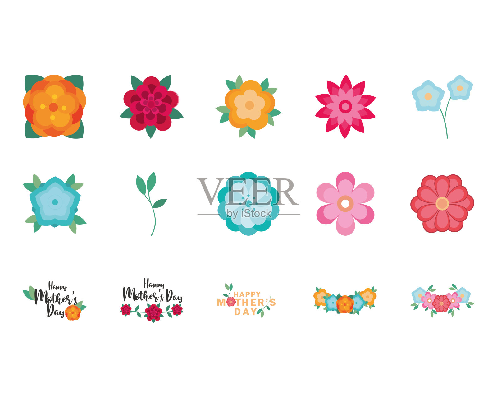 花的母亲节插画图片素材