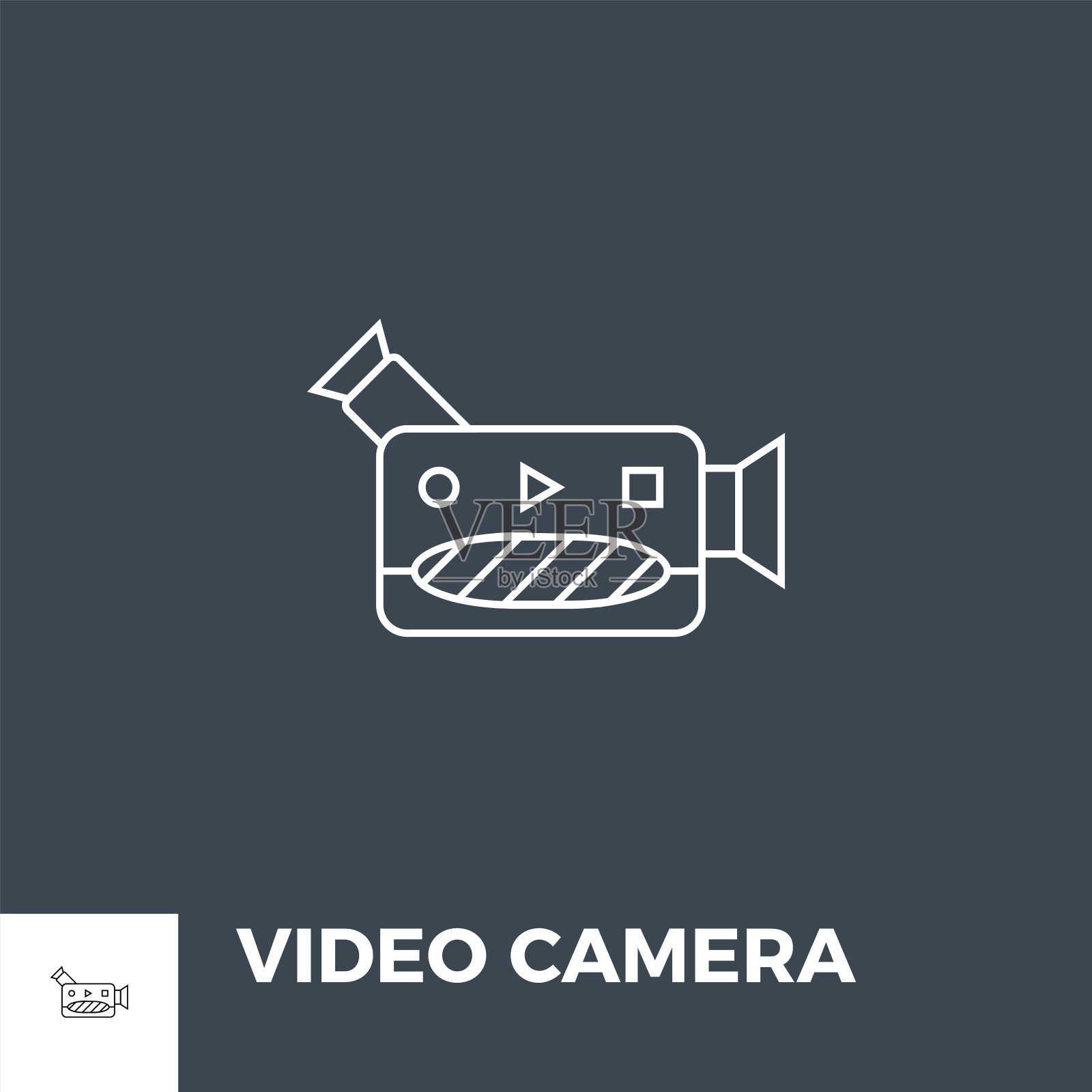 视频摄像机图标向量。设计元素图片
