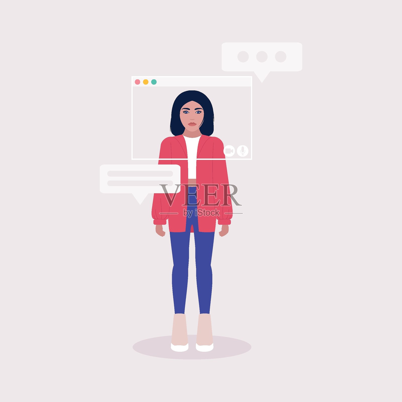 虚拟窗框插画图片素材