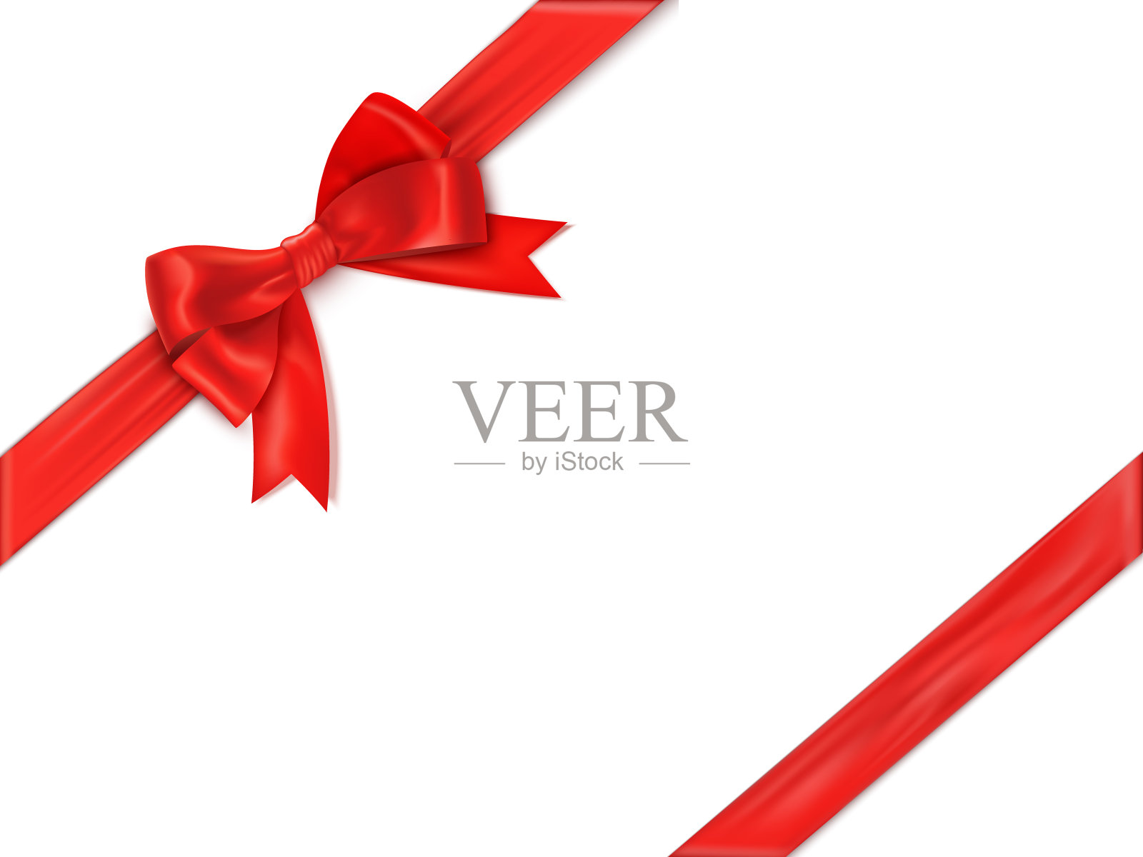 现实的缎带上的白色背景。设计元素图片