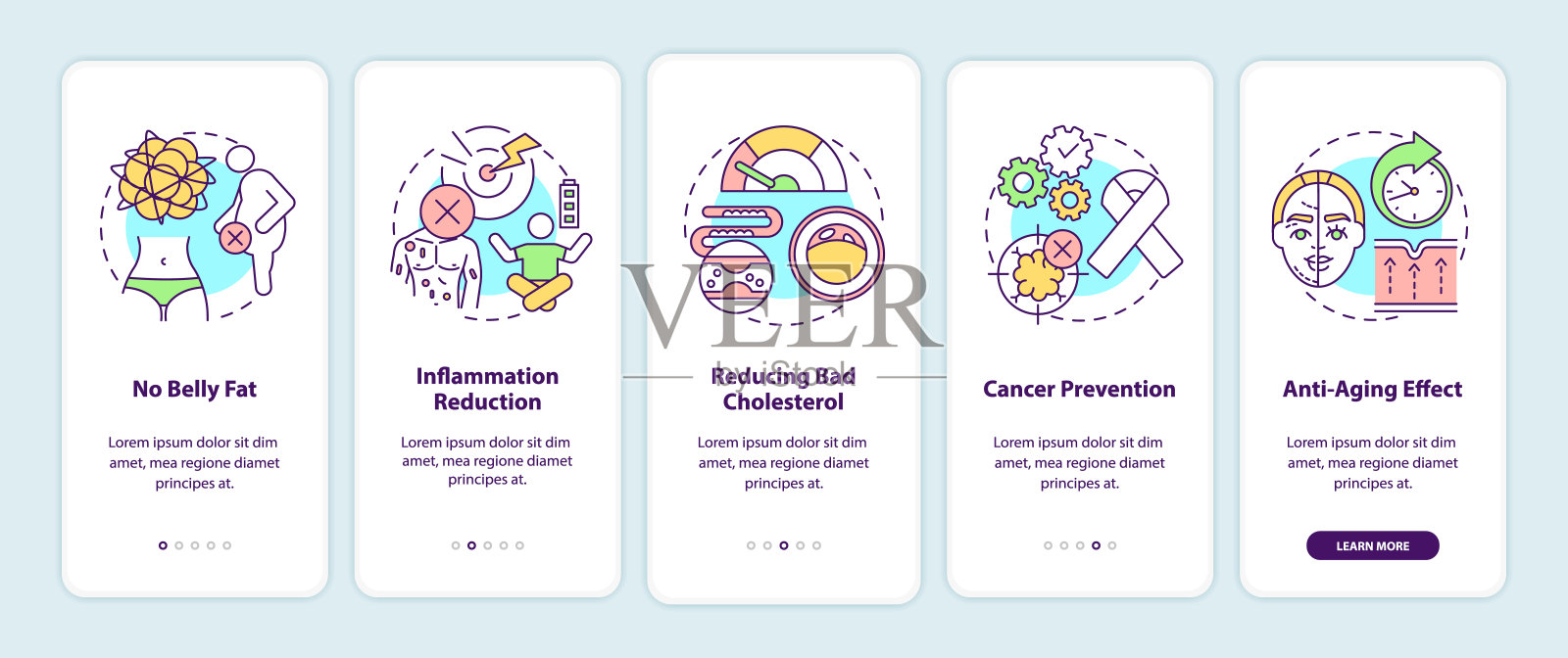 间歇性禁食有利于手机应用页面上的概念插画图片素材