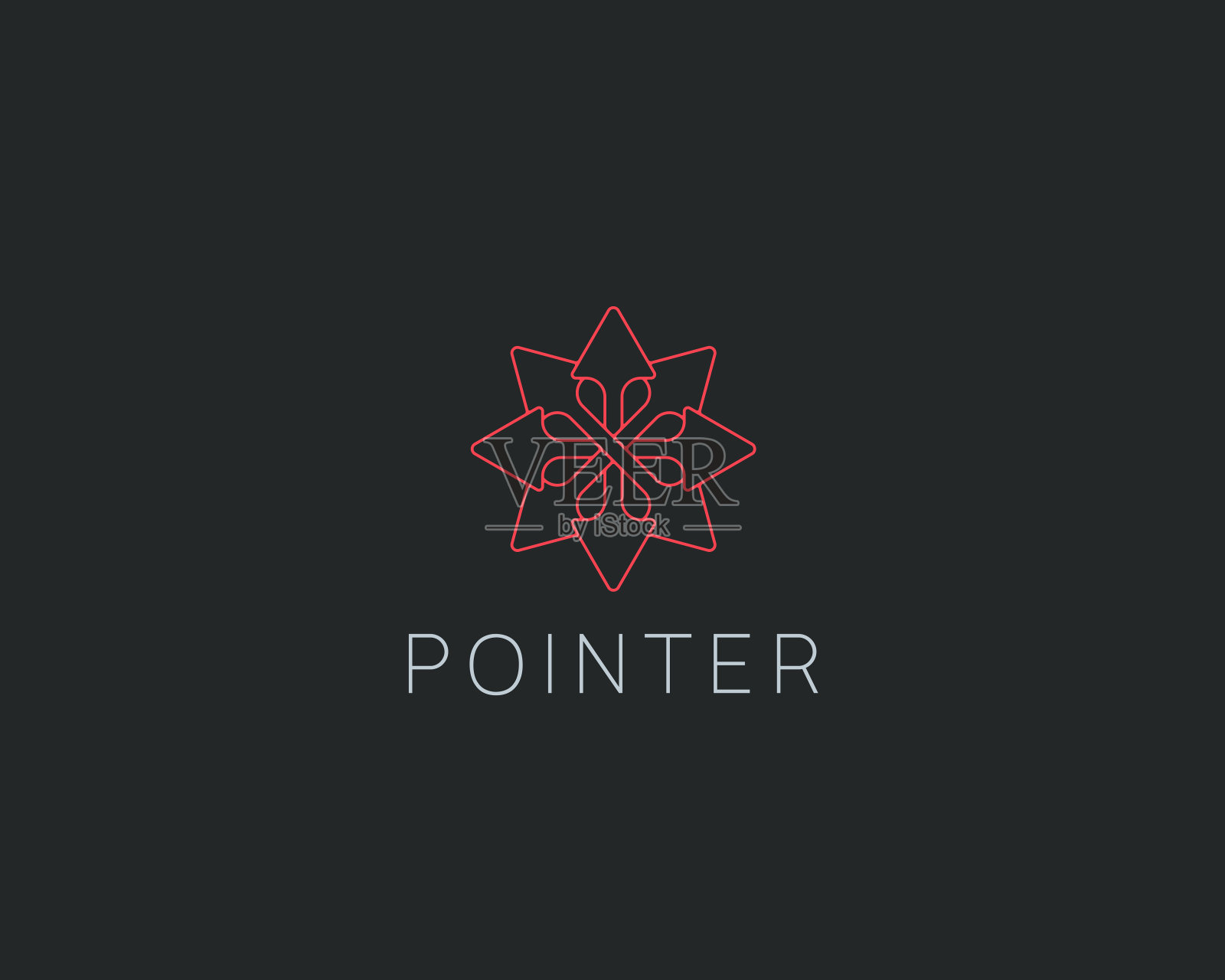 线性指针箭头符号设计。公司symboltype上升。插画图片素材