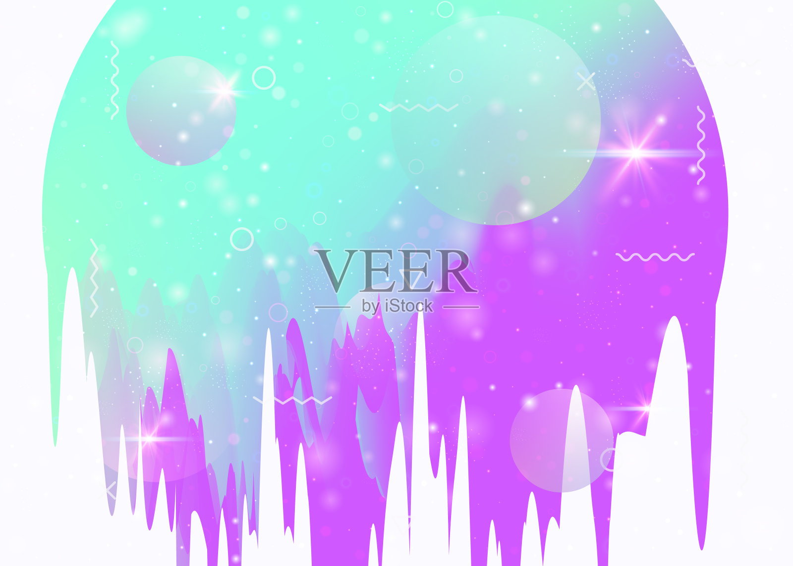 全息背景与抽象宇宙景观和未来宇宙。插画图片素材