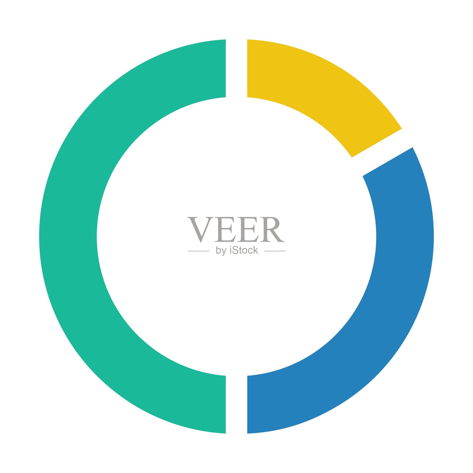 饼图图标向量图图表符号，用于大数据分析报告和统计信息的平面颜色设计元素图片