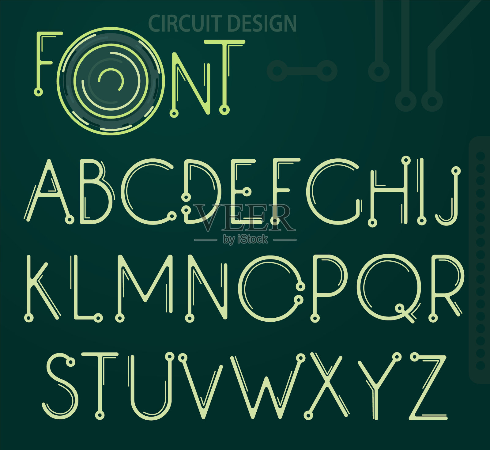 电路设计字体插画图片素材